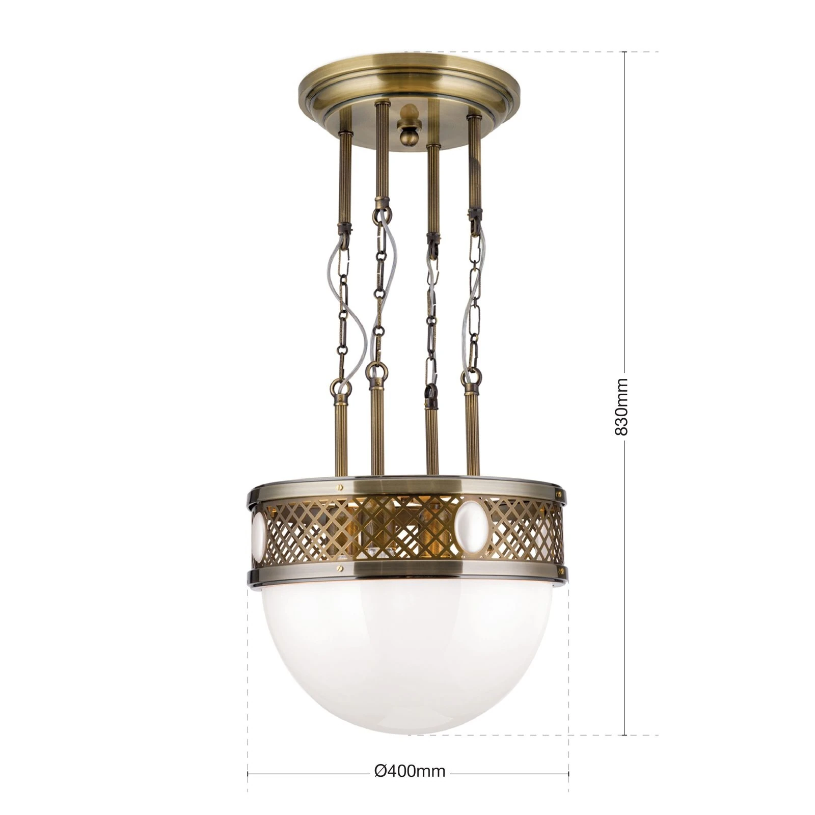 Viseća lampa Alt Wien, antik mesing, 40 cm - 7