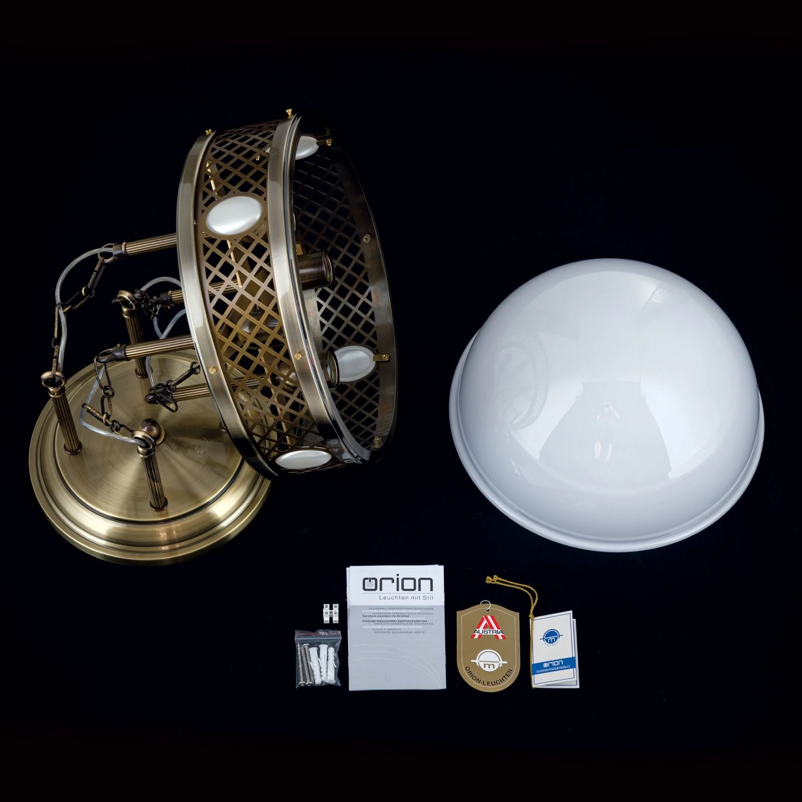 Viseća lampa Alt Wien, antik mesing, 40 cm - 8