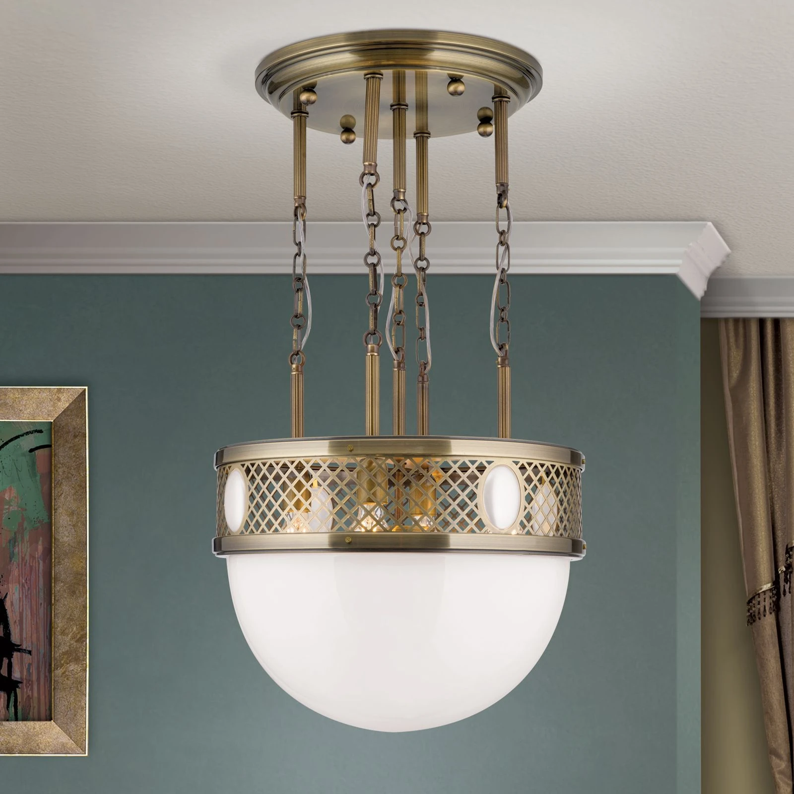 Viseća lampa ALT WIEN, antik mesing, 53 cm - 1