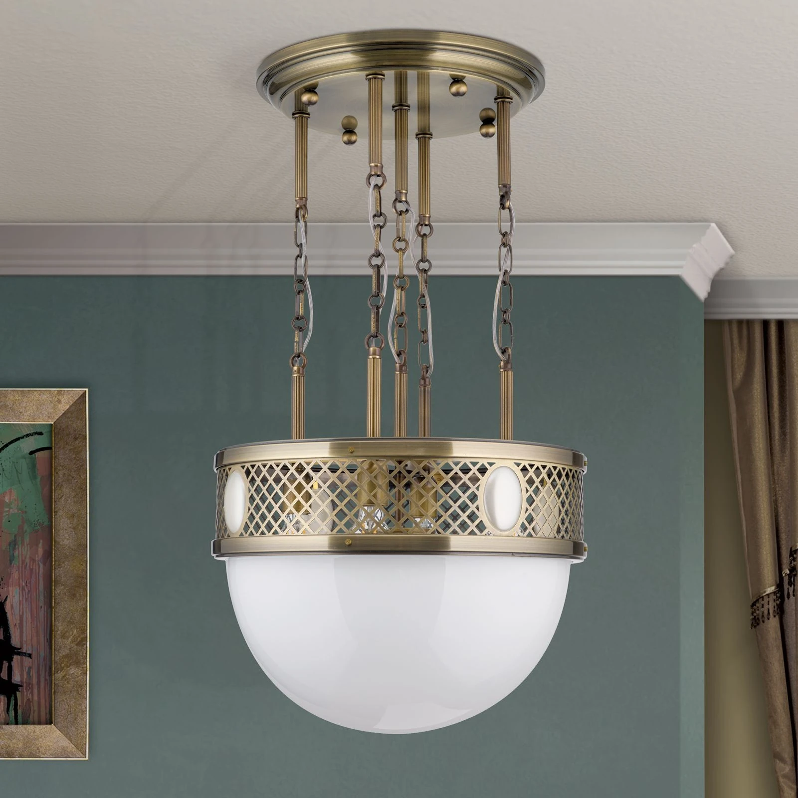 Viseća lampa ALT WIEN, antik mesing, 53 cm - 3