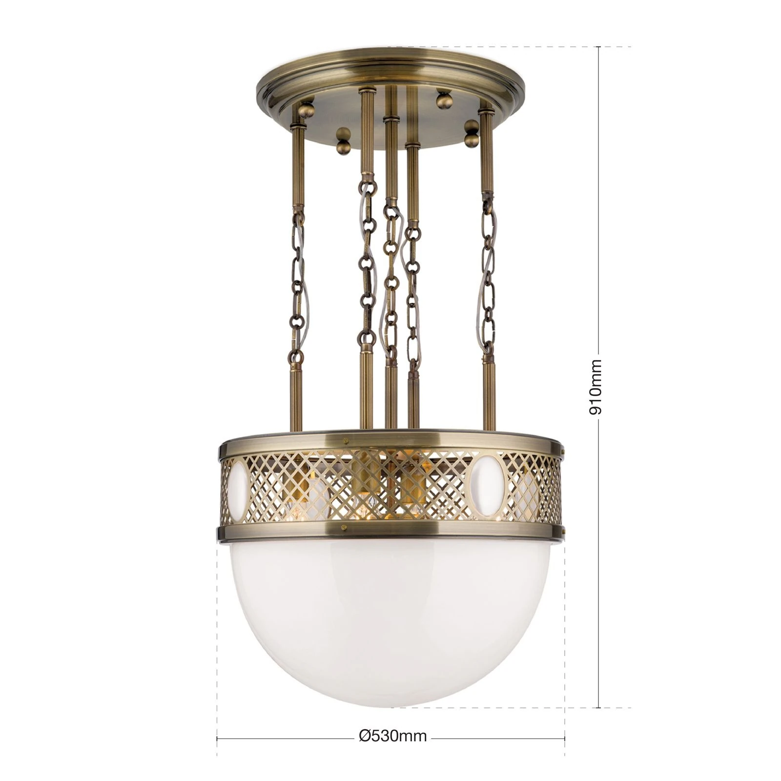 Viseća lampa ALT WIEN, antik mesing, 53 cm - 7