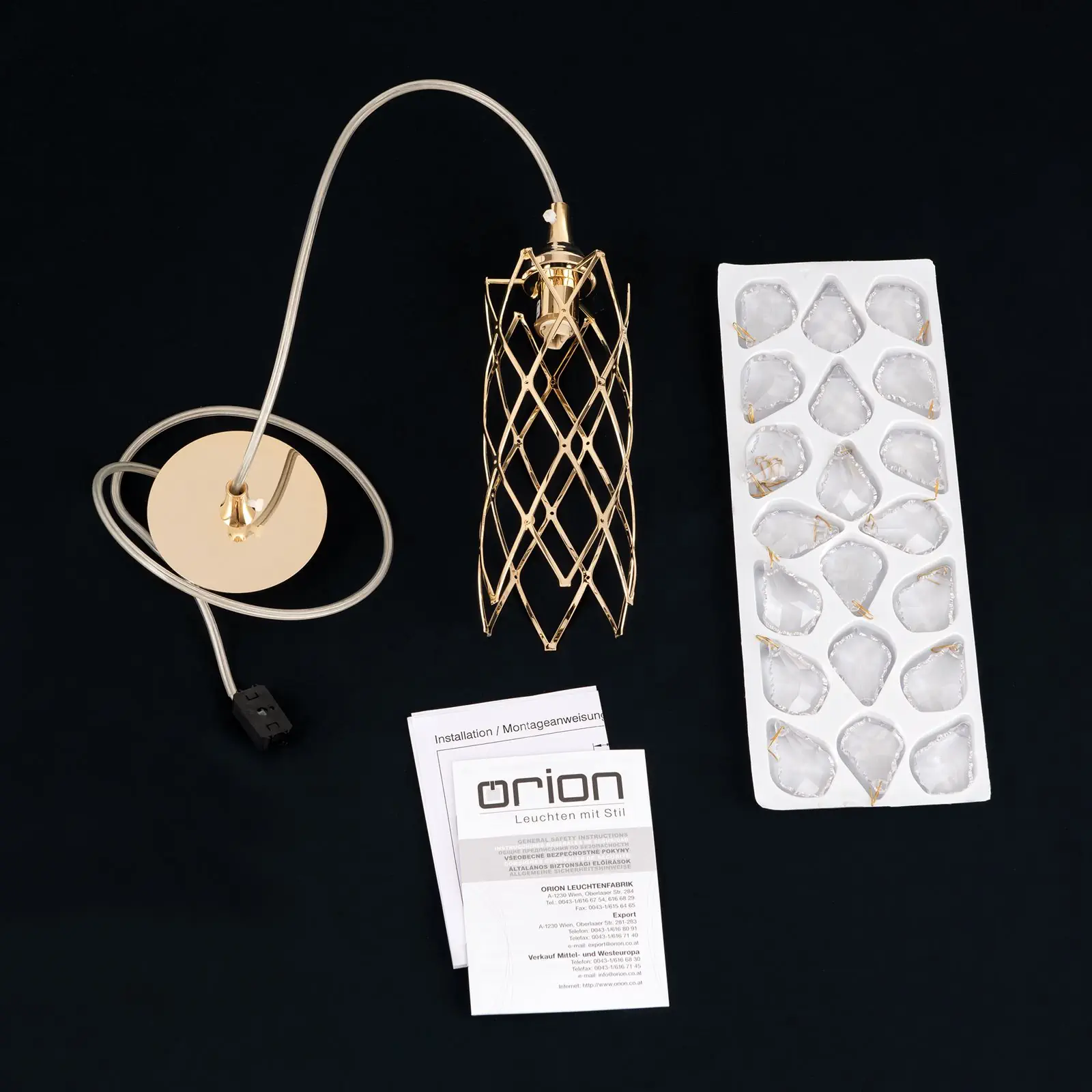 Viseća lampa RITA, zlatna - 8