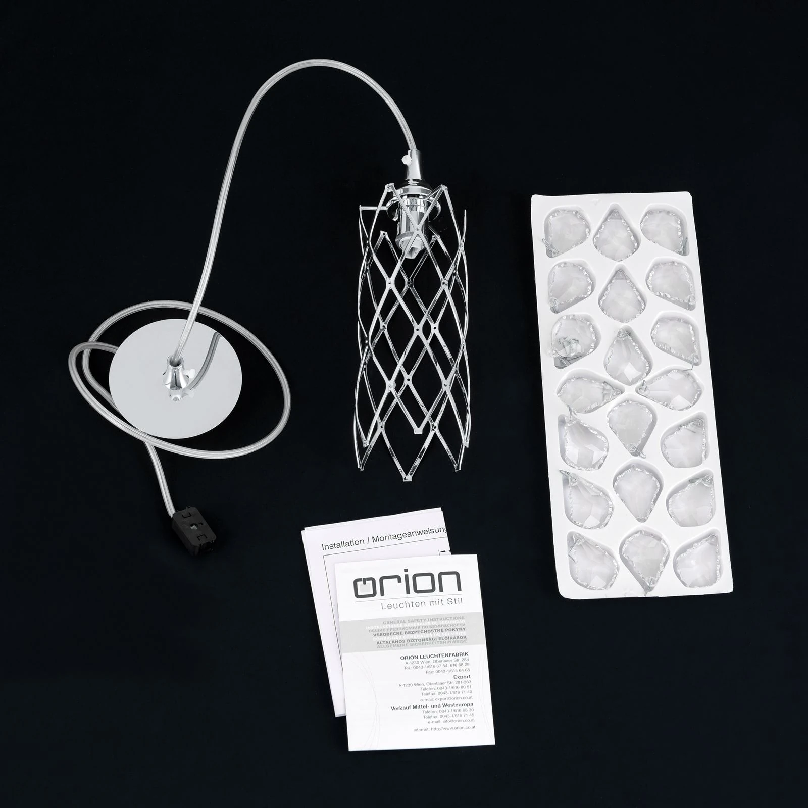 Viseća lampa RITA, hromirana - 8