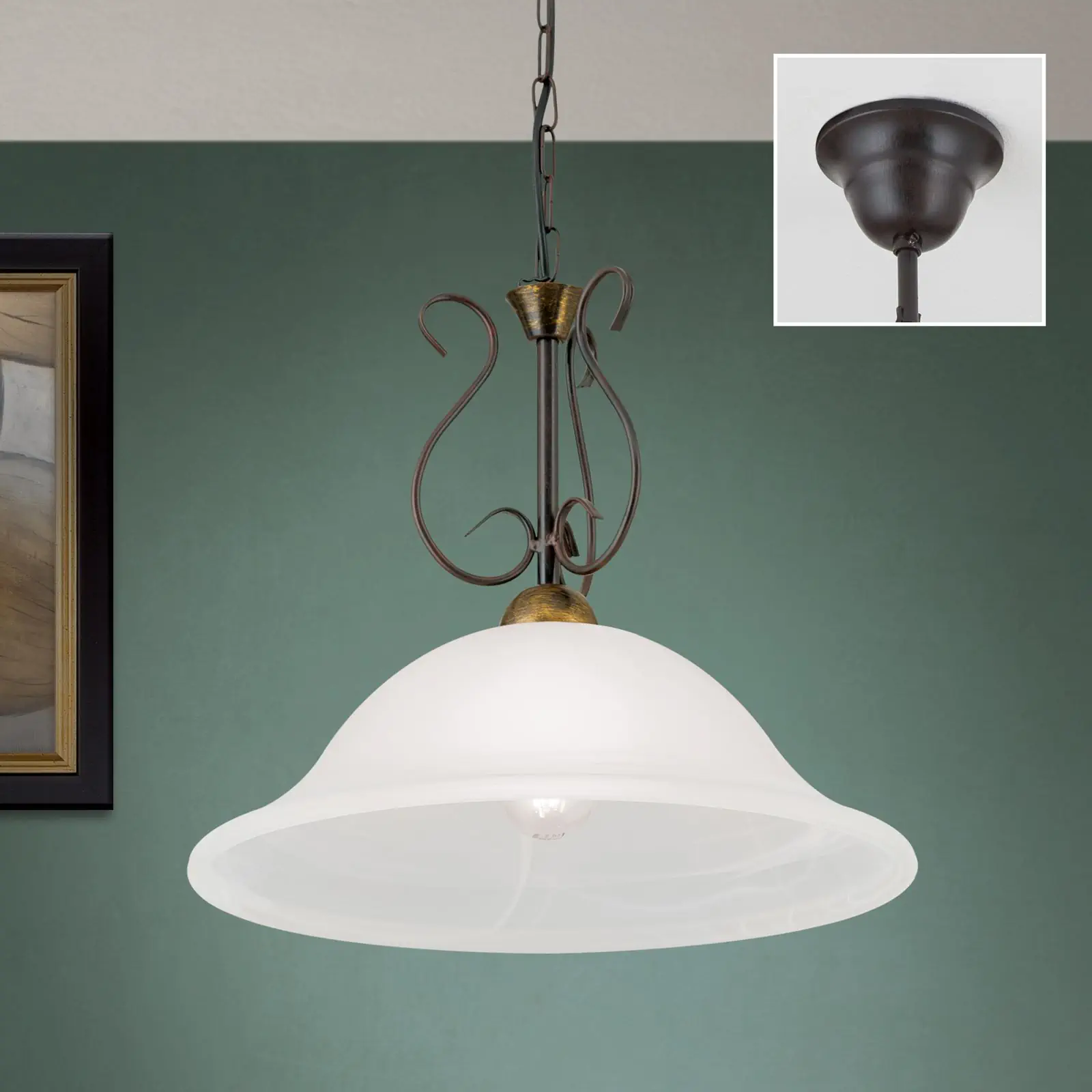 Viseća lampa LUDO, 1 izvor svetla, antikna - 2