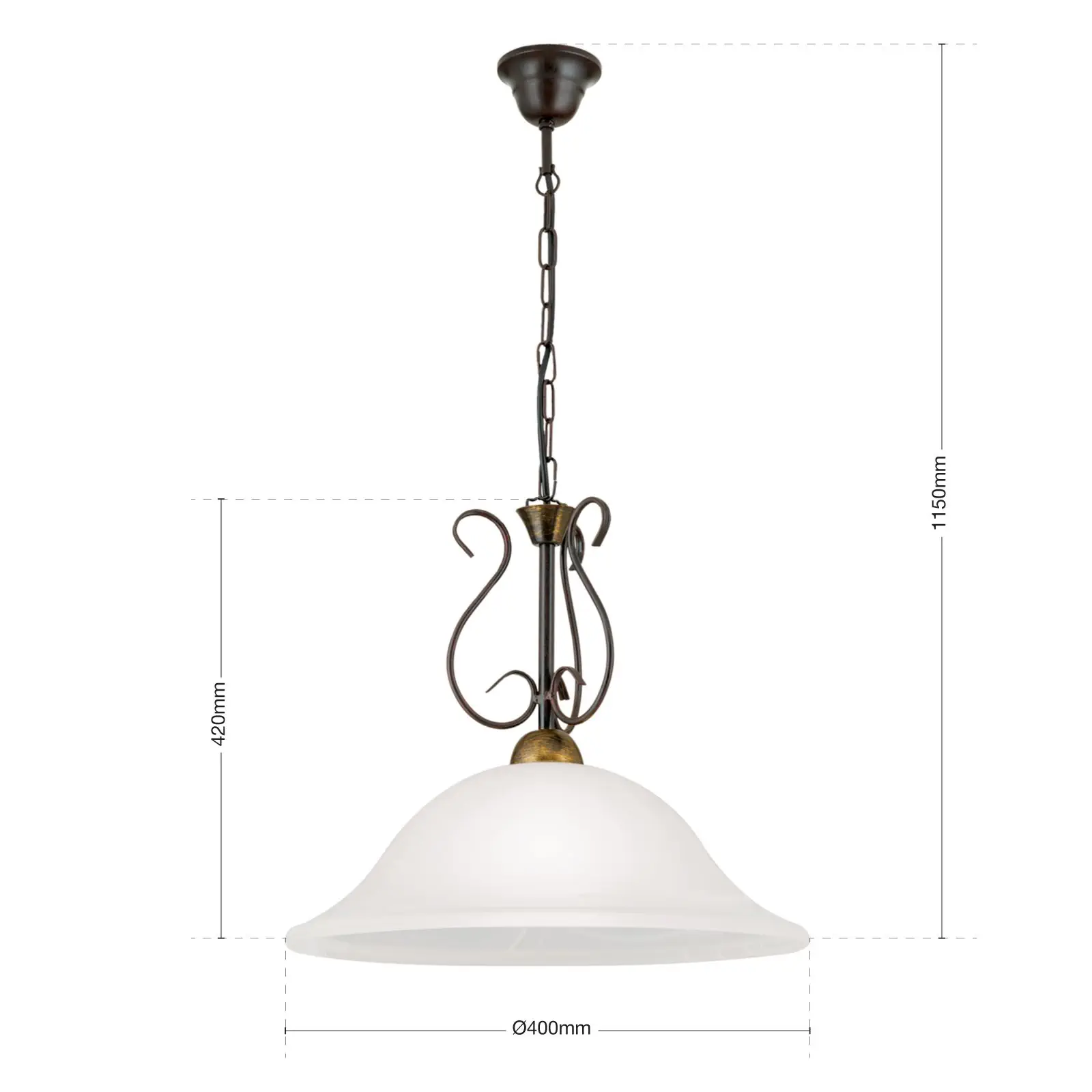 Viseća lampa LUDO, 1 izvor svetla, antikna - 7