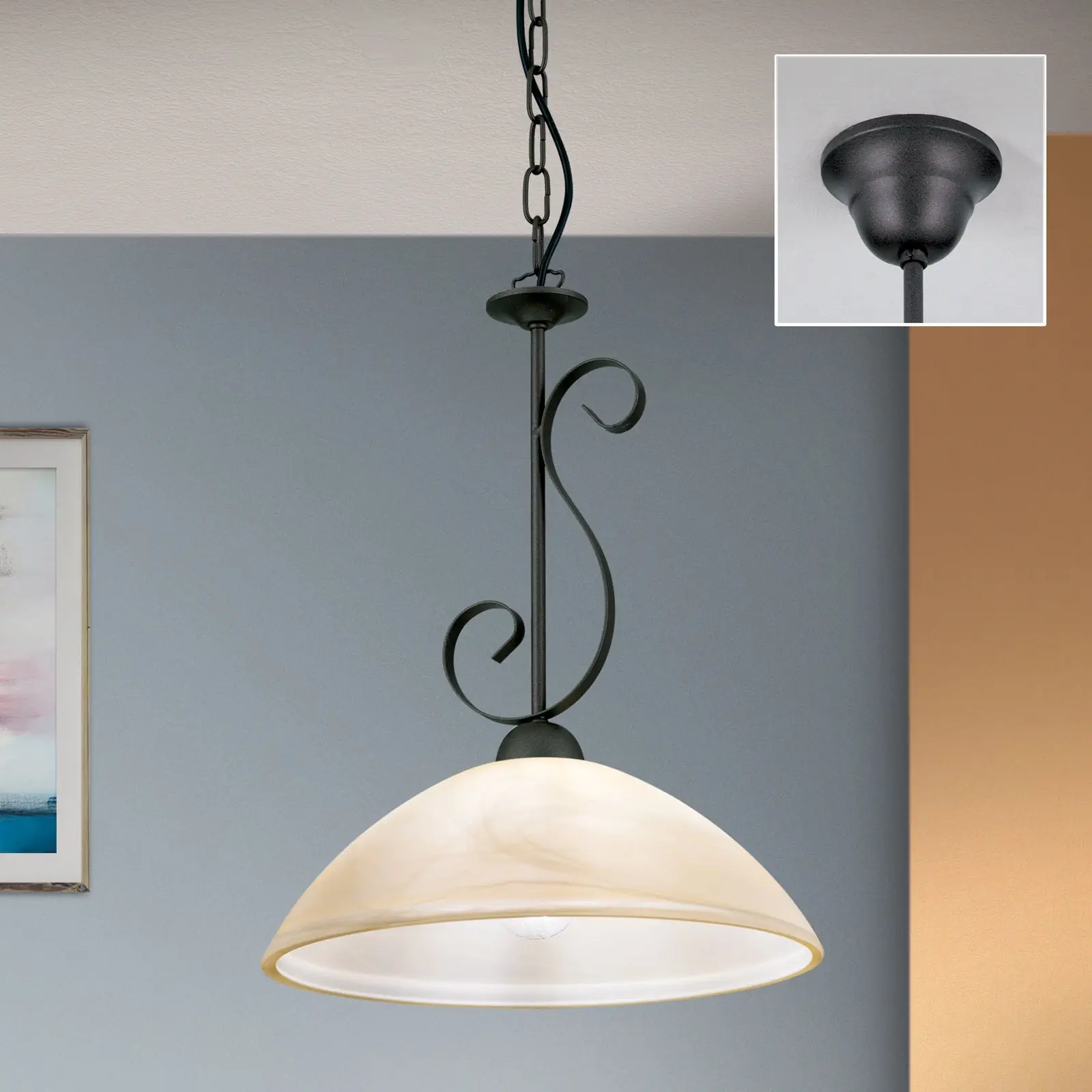 Viseća lampa ELLA, 1 izvor svetla, antik - 2