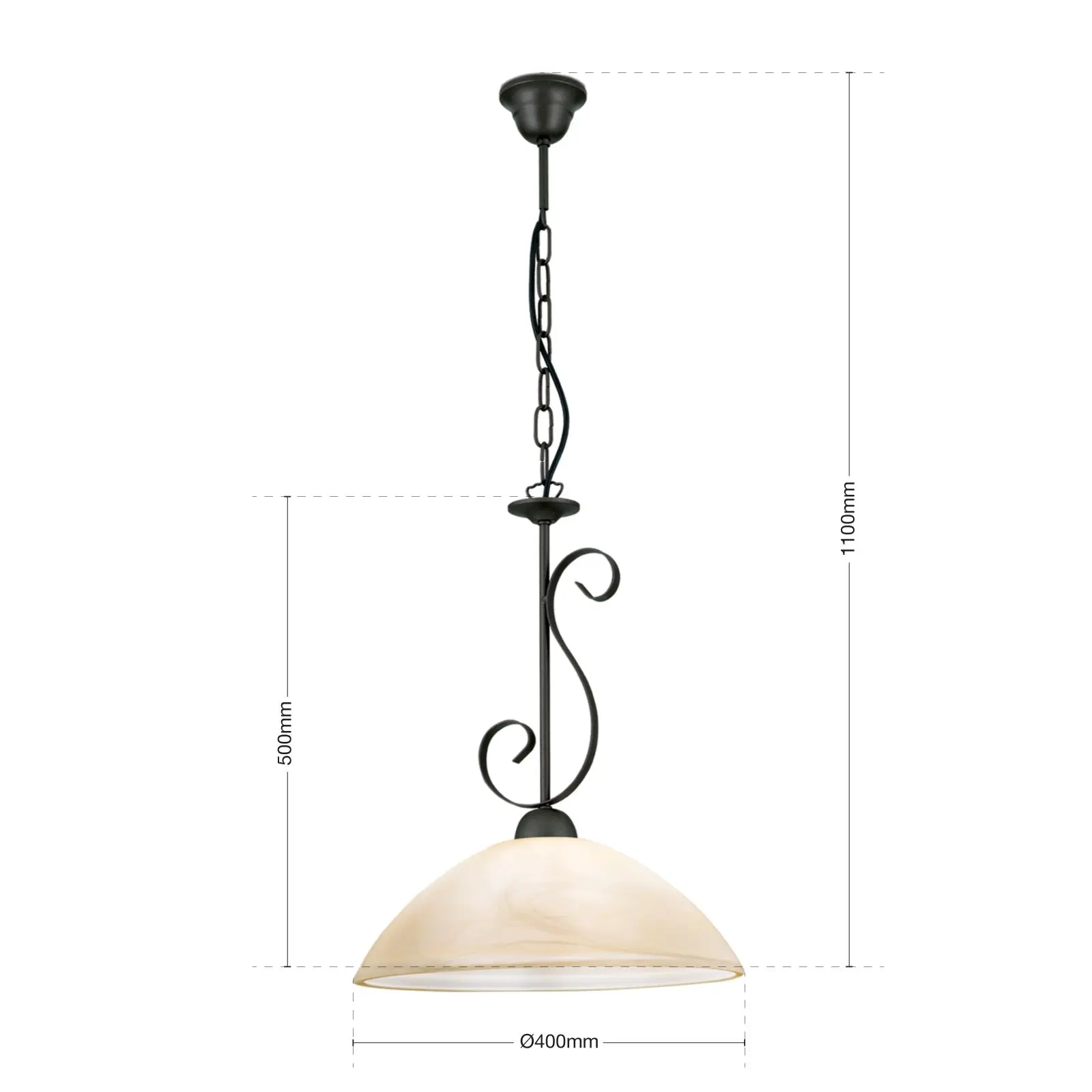 Viseća lampa ELLA, 1 izvor svetla, antik - 7