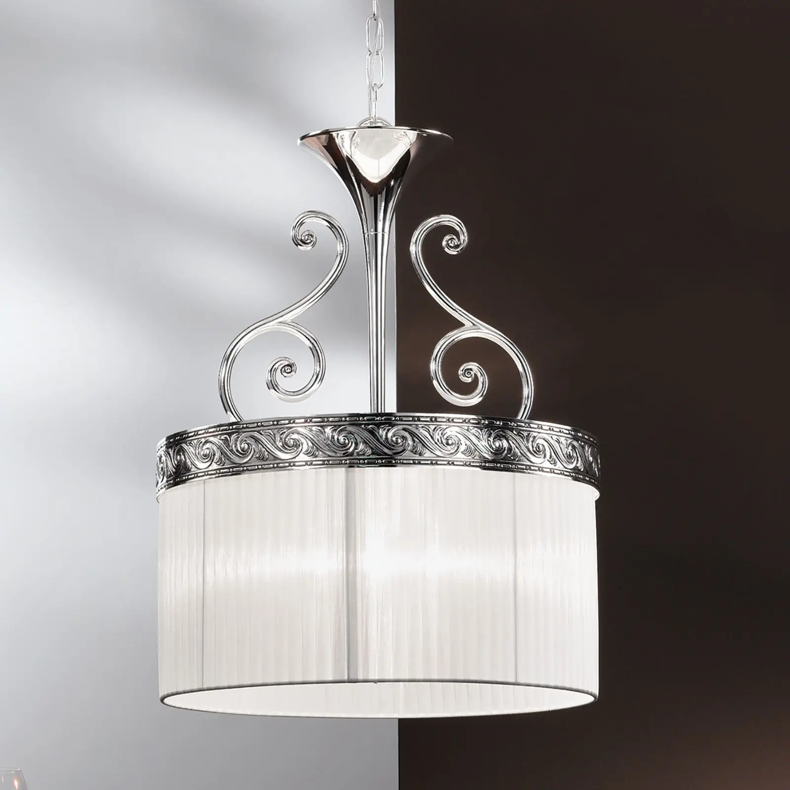 Viseća lampa ANTONELLO, 4 izvora svetla, antik srebro - 2