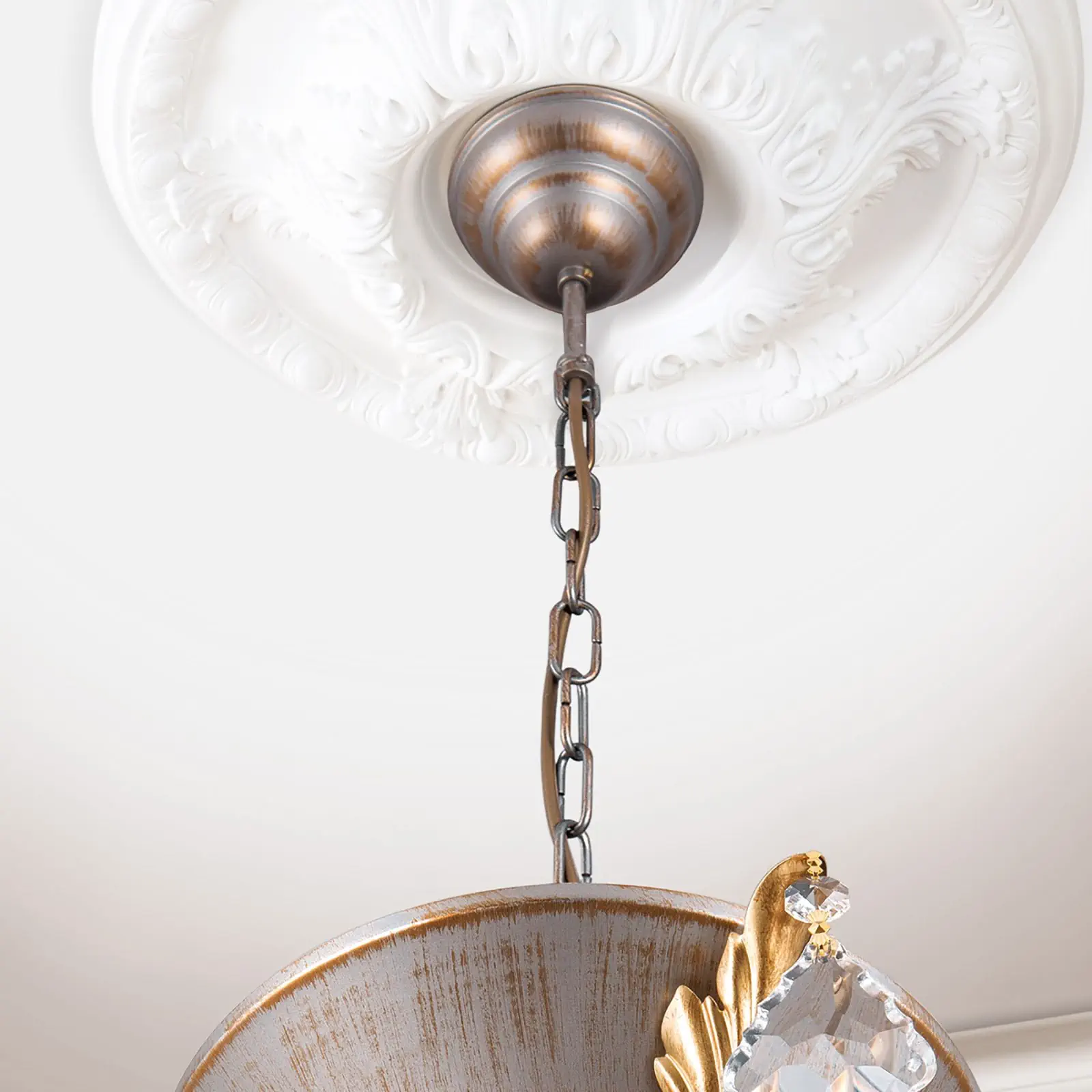 Viseća lampa MIRAMARE, 1 izvor svetla, srebrno-zlatna - 5