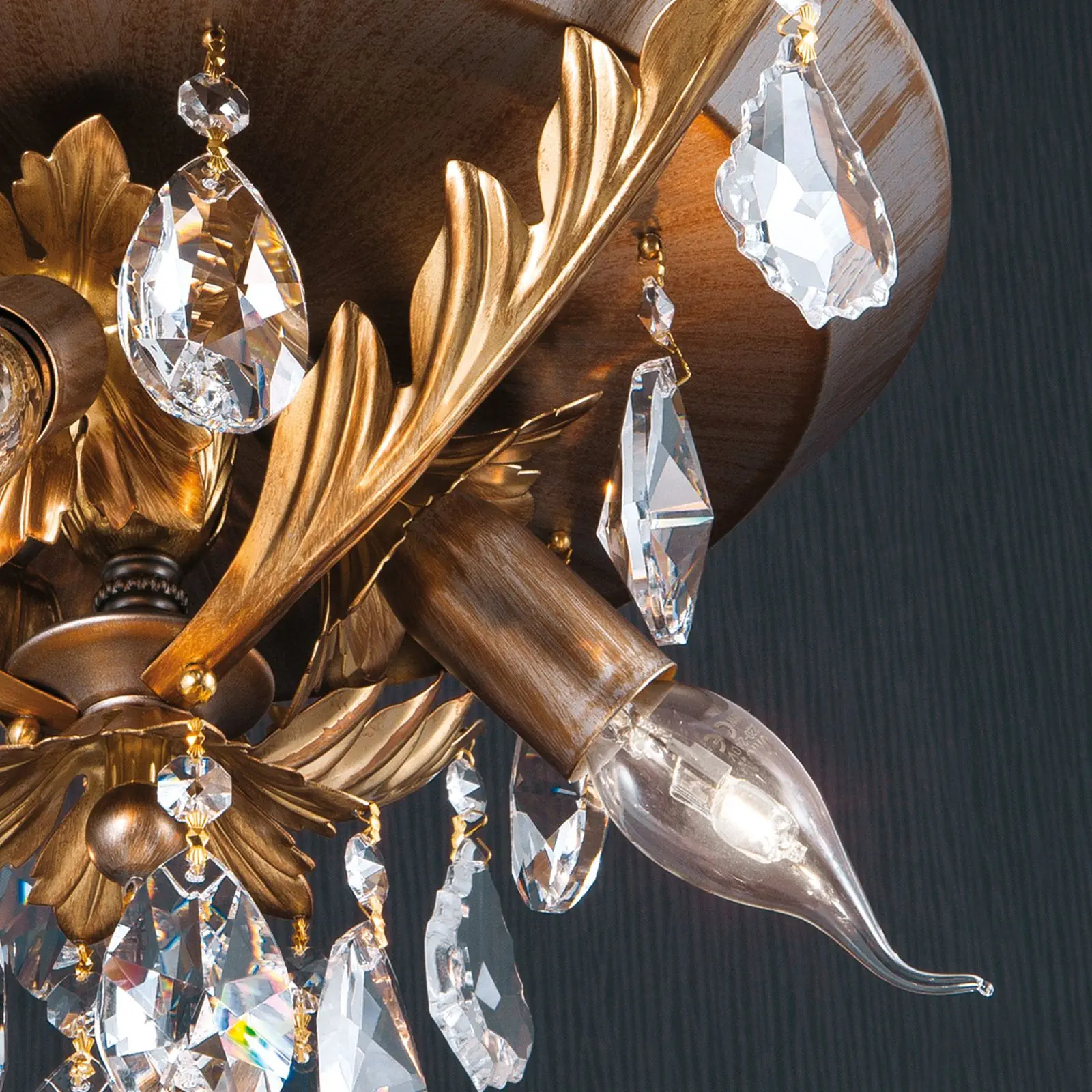 Viseća lampa MIRAMARE, 3 izvora svetla, srebrno-zlatna - 2