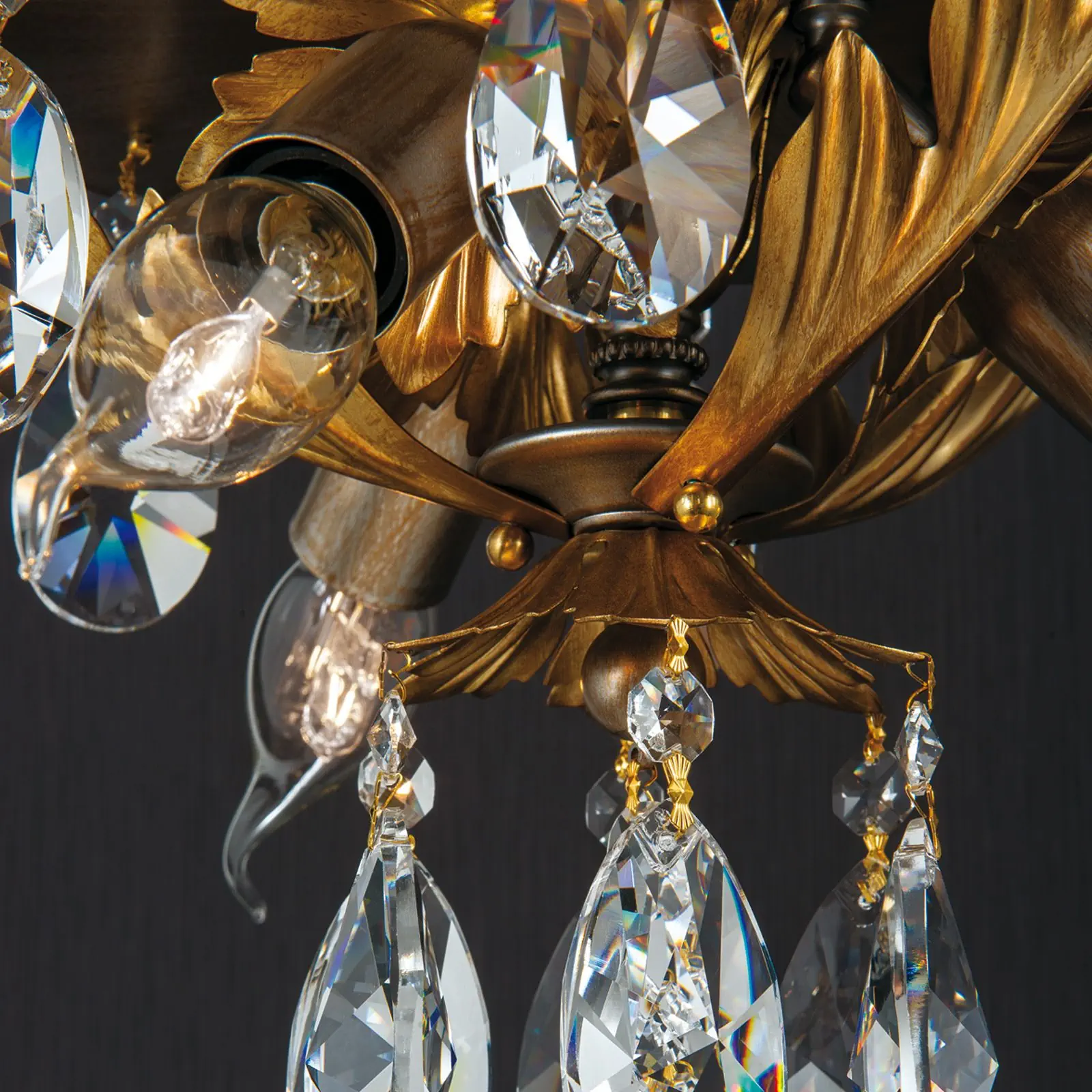 Viseća lampa MIRAMARE, 3 izvora svetla, srebrno-zlatna - 3