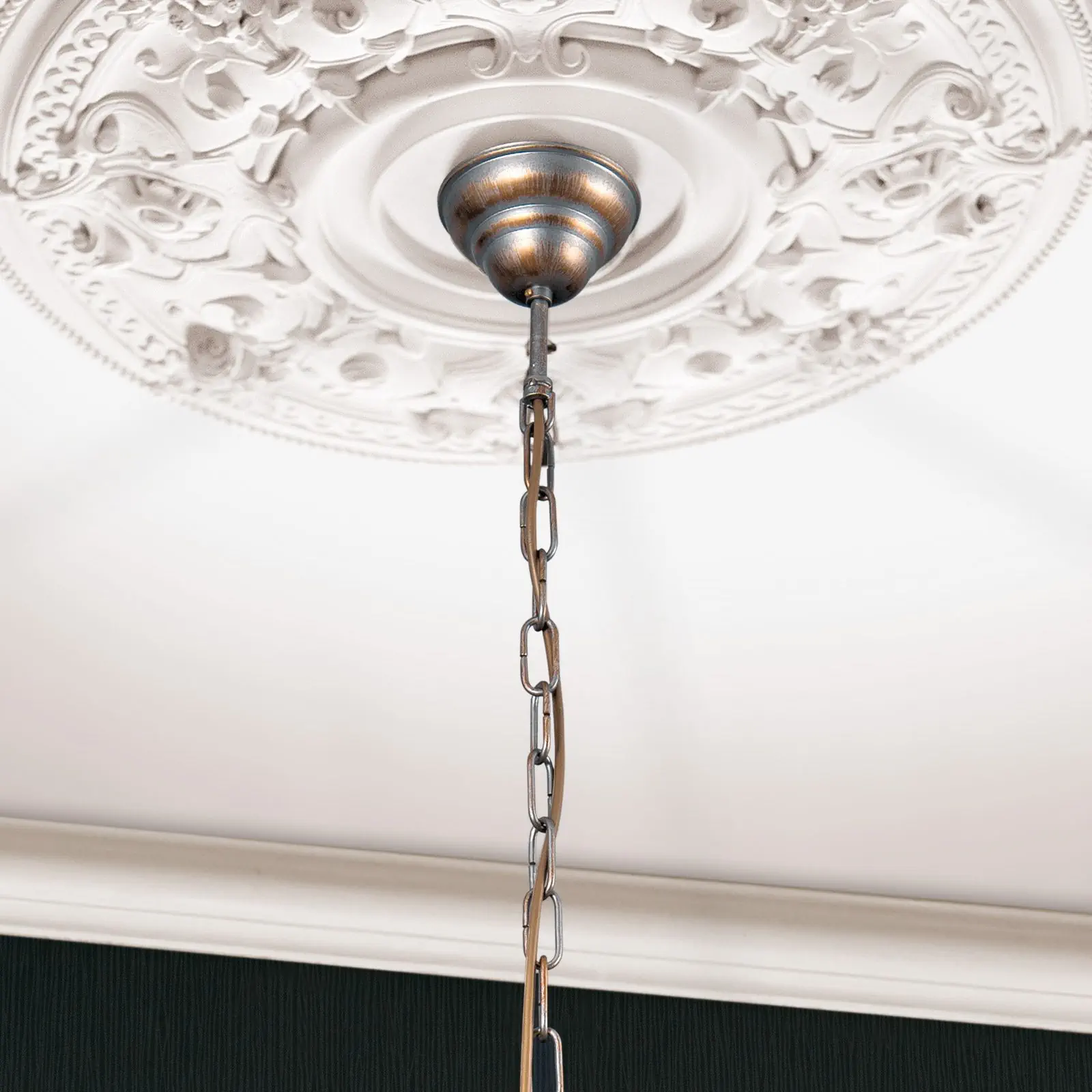 Viseća lampa MIRAMARE, 5 izvora svetla, srebrno-zlatna - 3