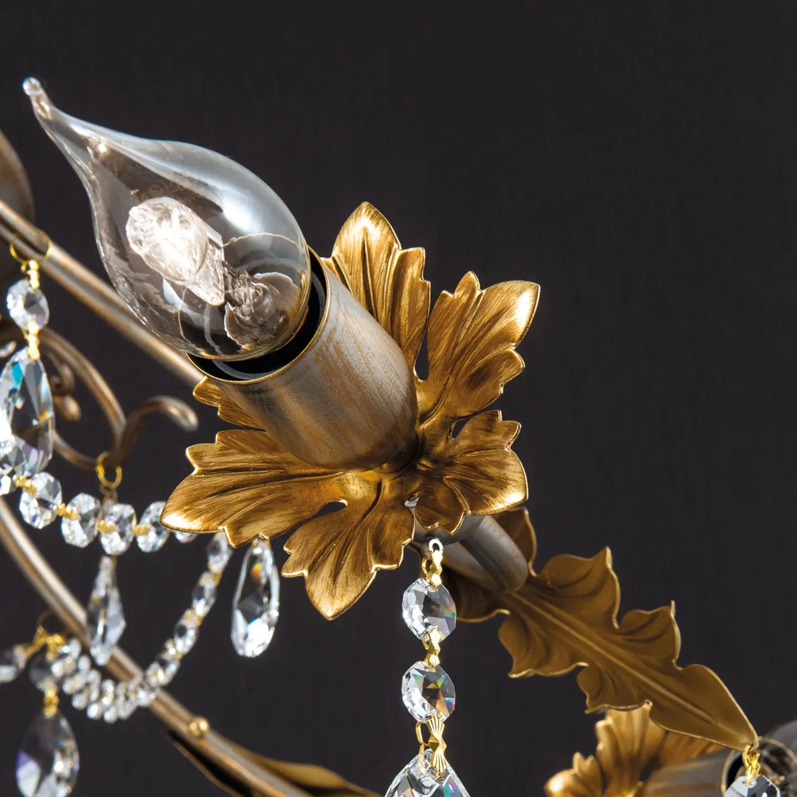 Viseća lampa MIRAMARE, 7 izvora svetla, srebrno-zlatna - 4