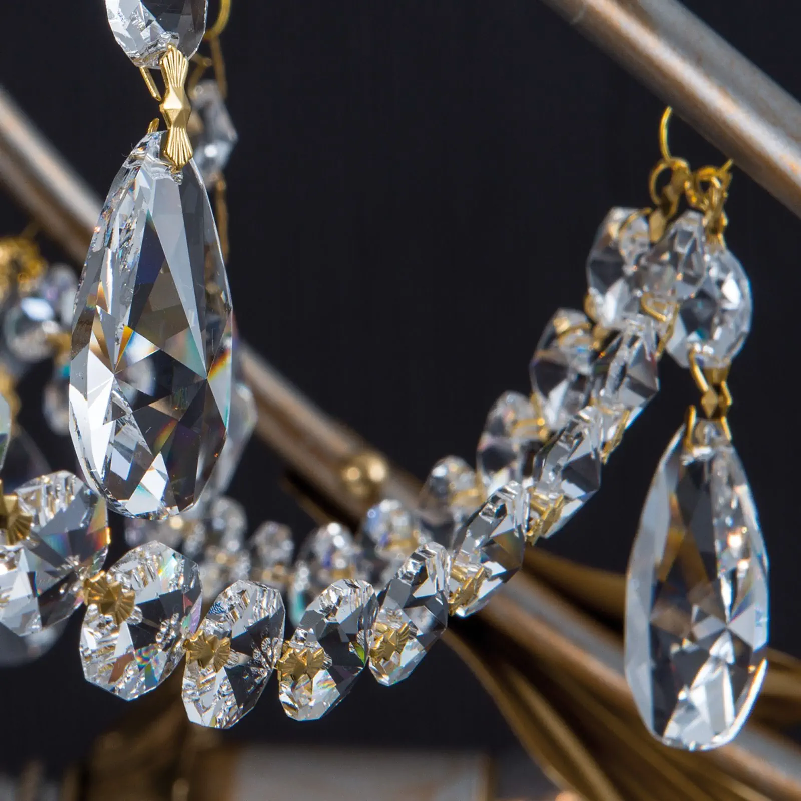 Viseća lampa MIRAMARE, 7 izvora svetla, srebrno-zlatna - 5