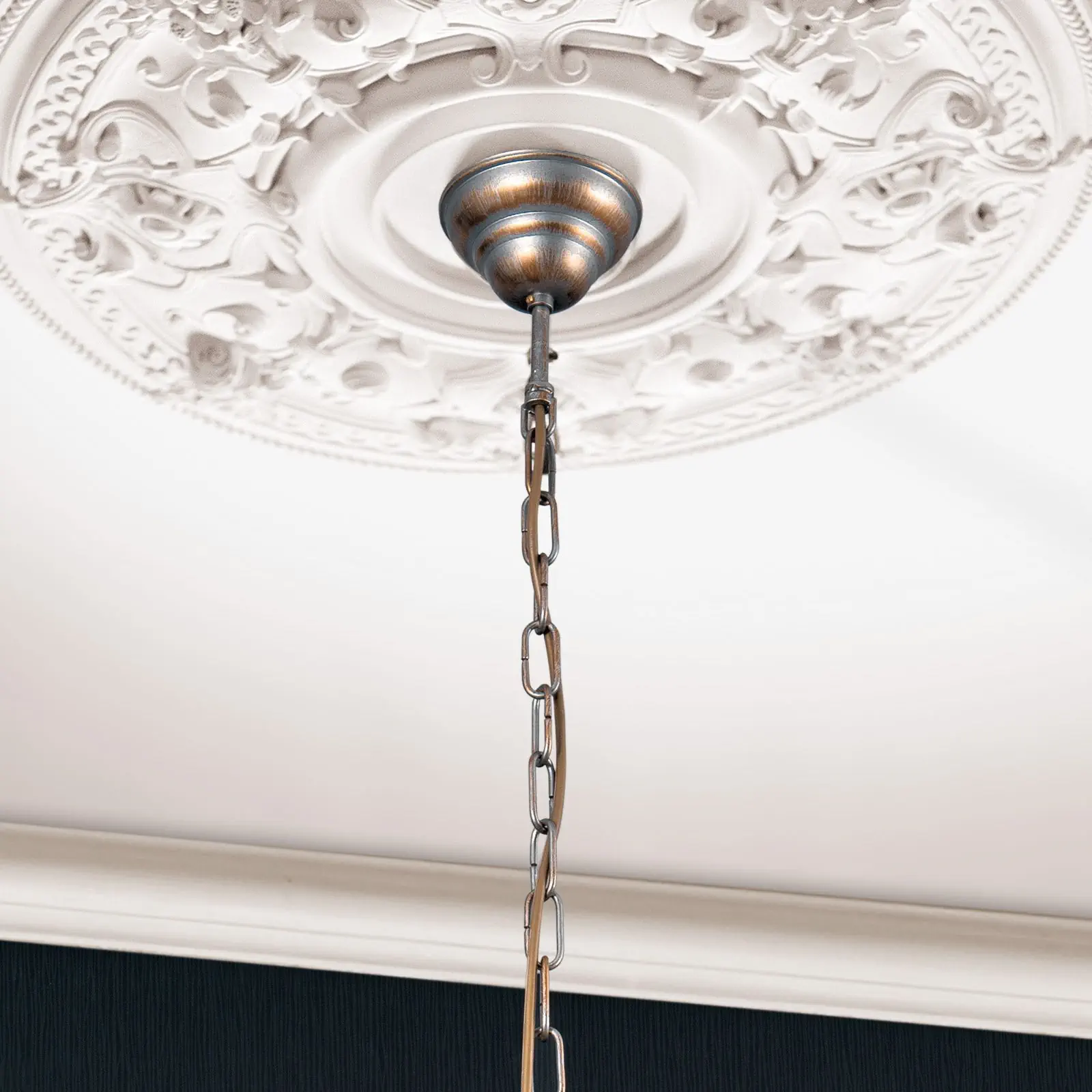 Viseća lampa MIRAMARE, 7 izvora svetla, srebrno-zlatna - 6