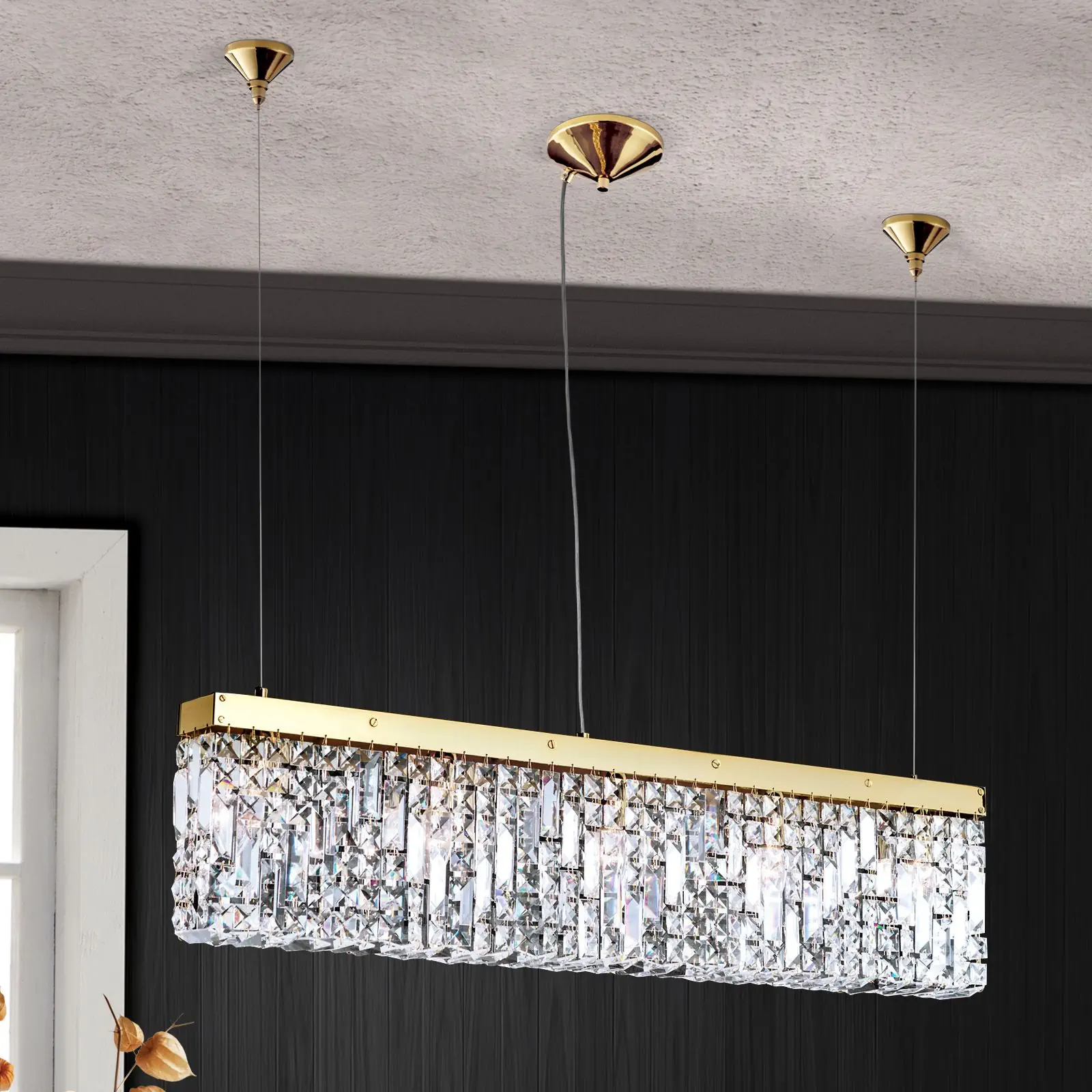 Viseća lampa RING, zlatna, 90 cm