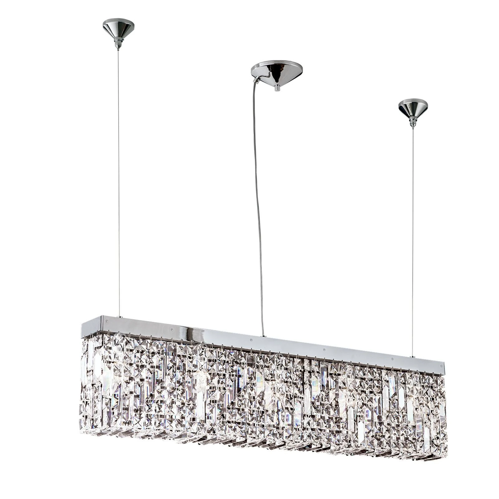 Viseća lampa RING, 5 izvora svetla, 90 cm, hromirana - 3