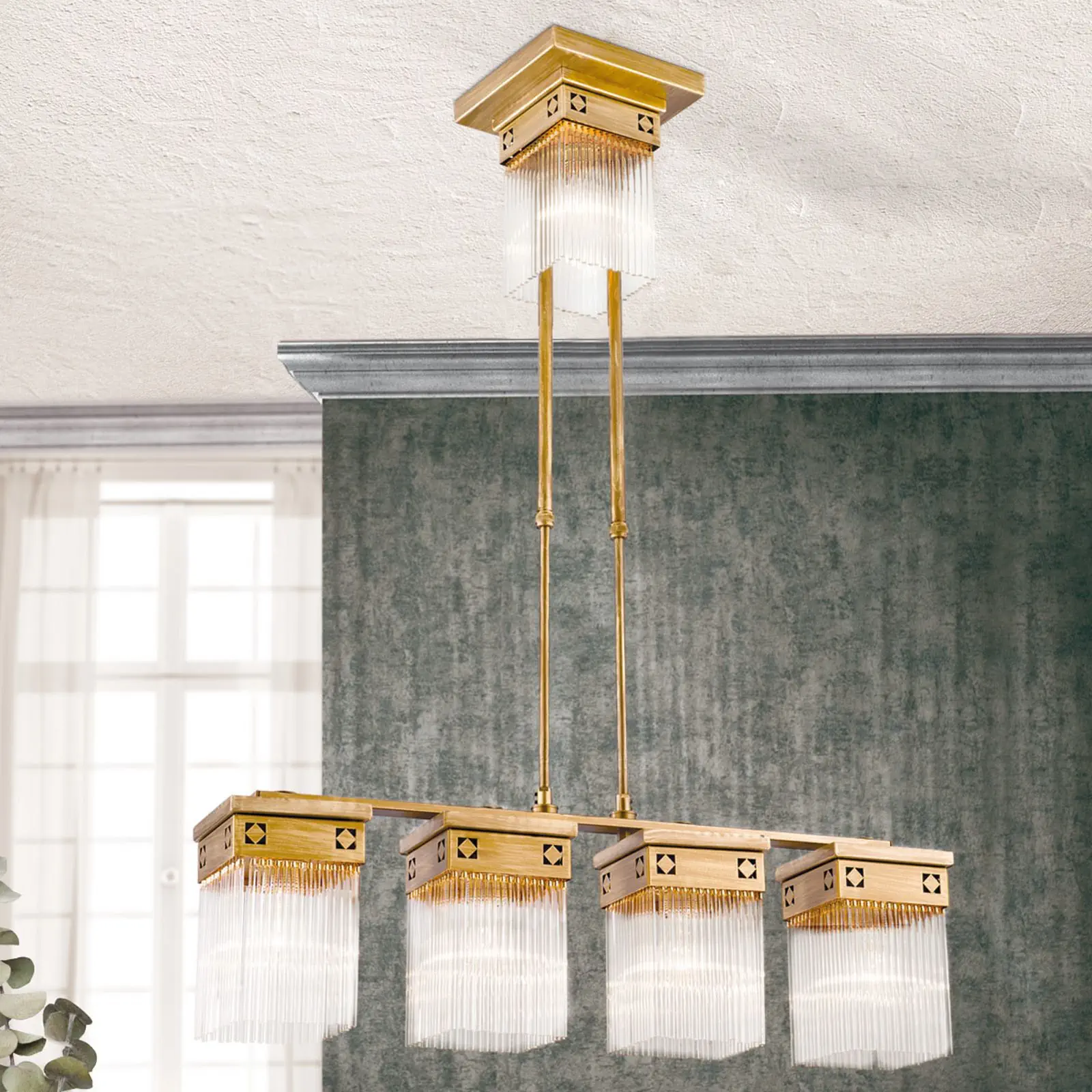 Viseća lampa ART QUATRO, 5 izvora svetla, antik bronza - 1