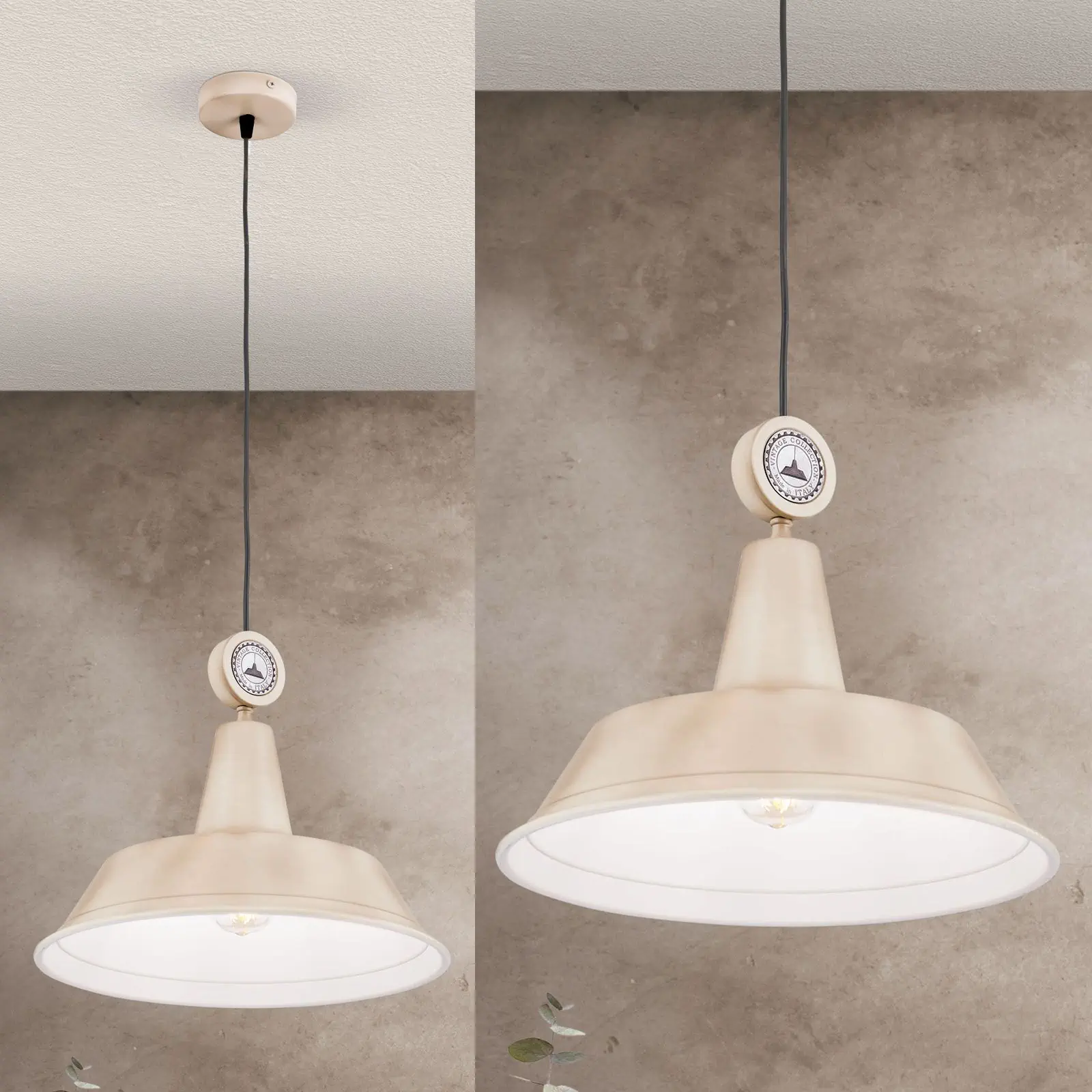 Vintage viseća lampa ARVID, slonovača