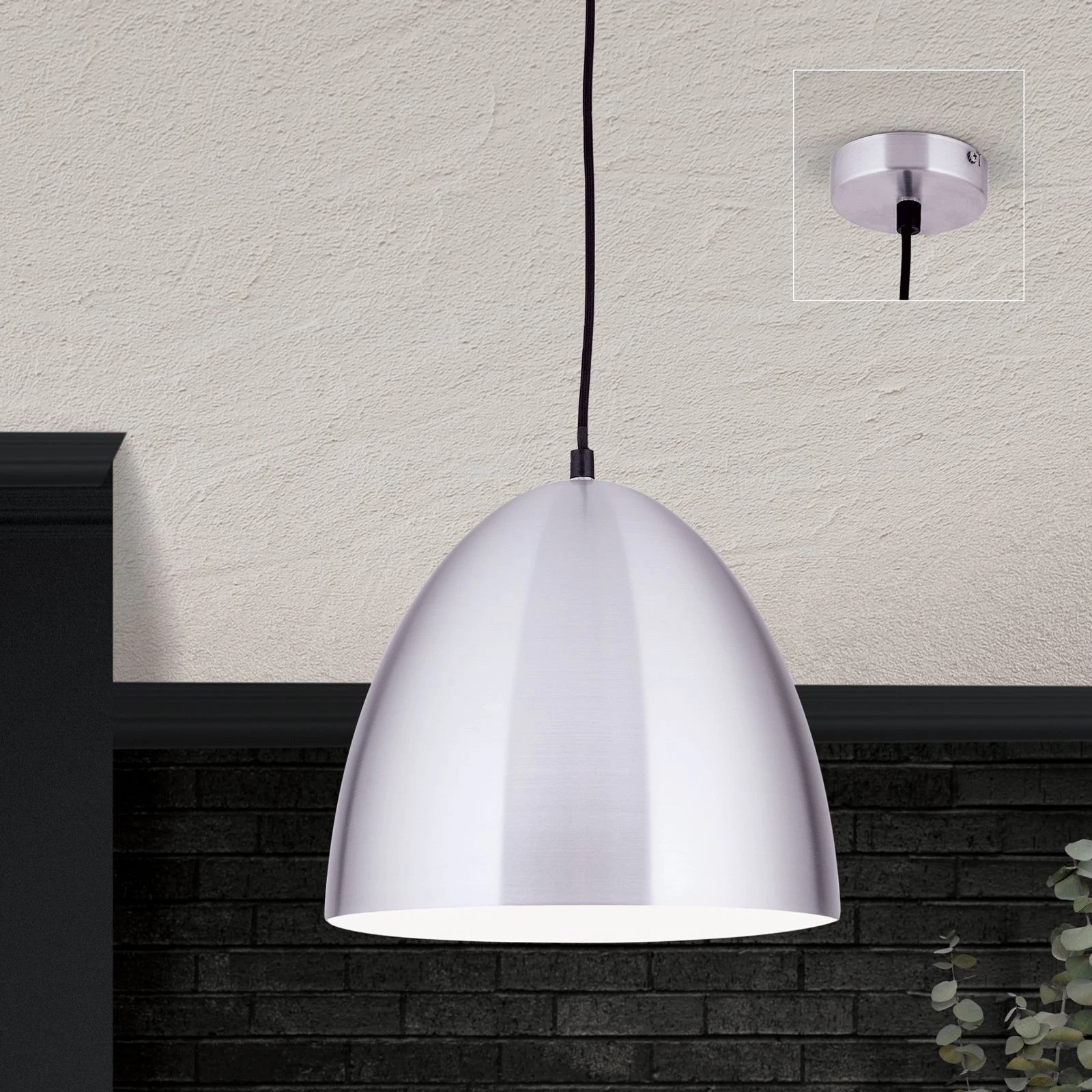 Viseća lampa LOFT, mat aluminijum, Ø 30 cm - 1