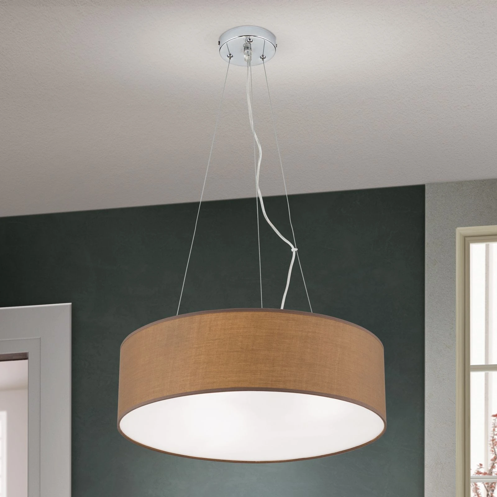 Viseća lampa UFO, belo-braon abažur - 2