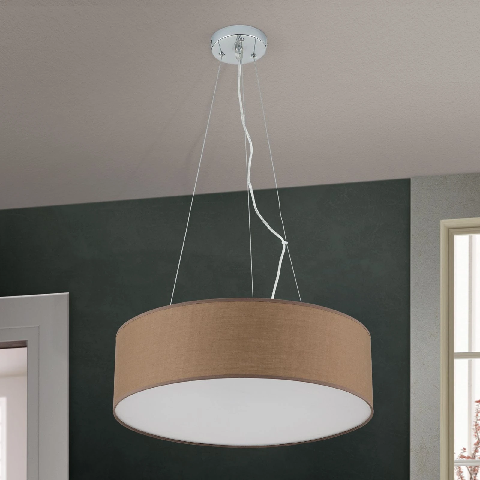 Viseća lampa UFO, belo-braon abažur - 3