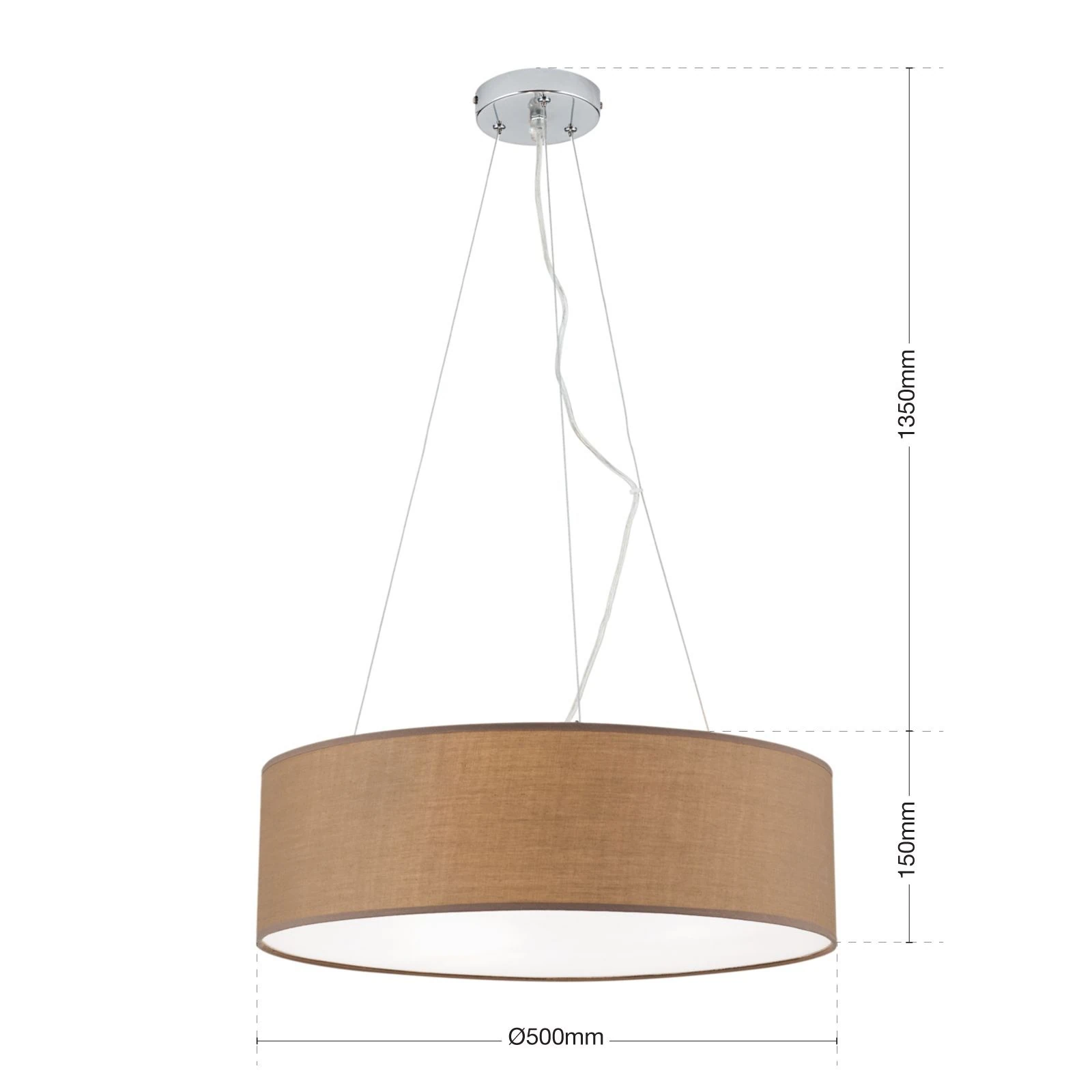 Viseća lampa UFO, belo-braon abažur - 7