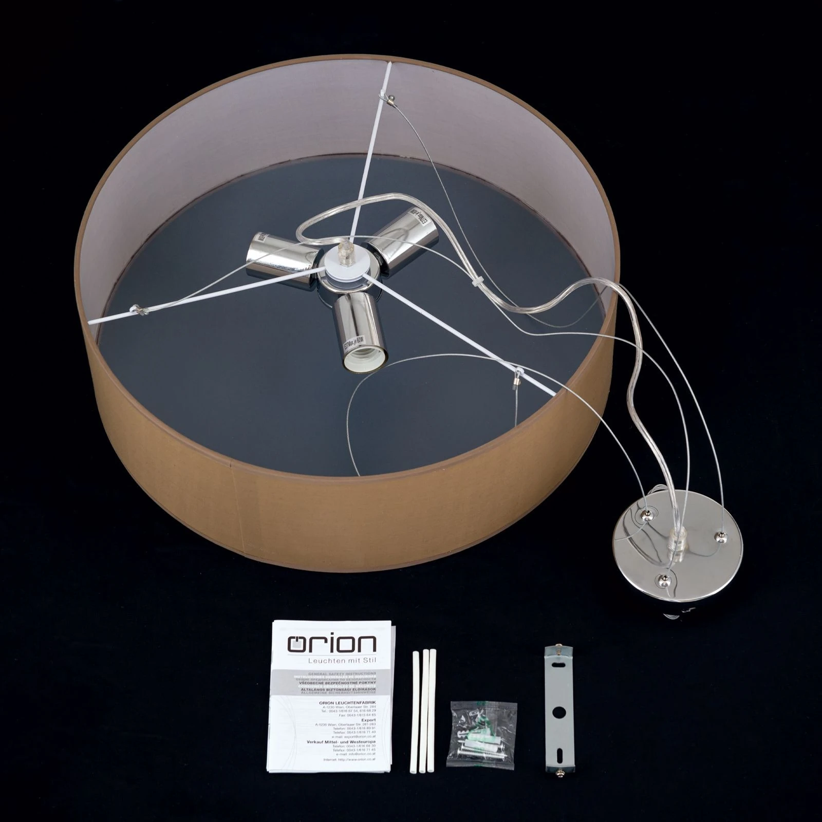 Viseća lampa UFO, belo-braon abažur - 8