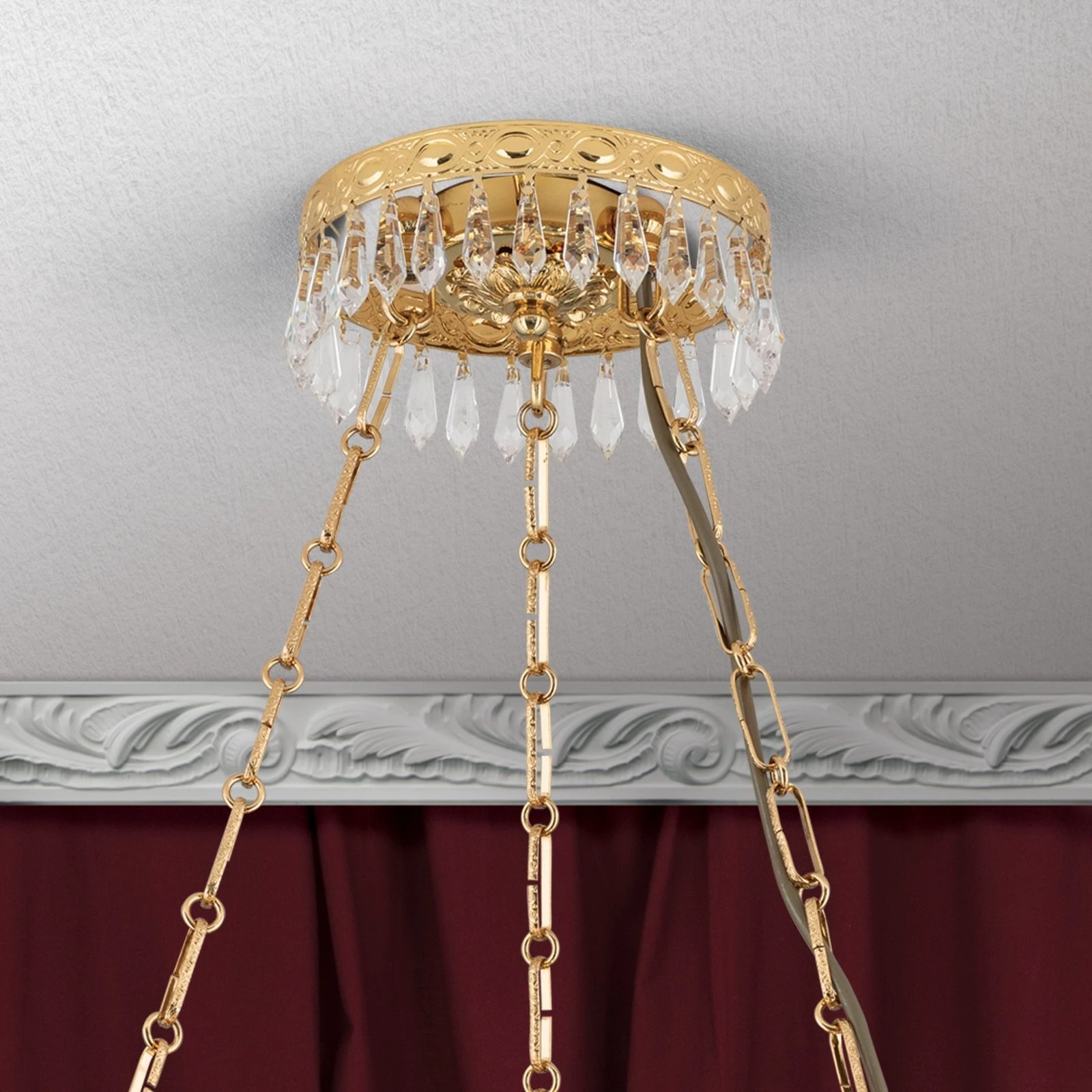 Viseća lampa EMPIRE CRYSTAL, 6 izvora svetla, 24-karatno pozlaćeno - 2