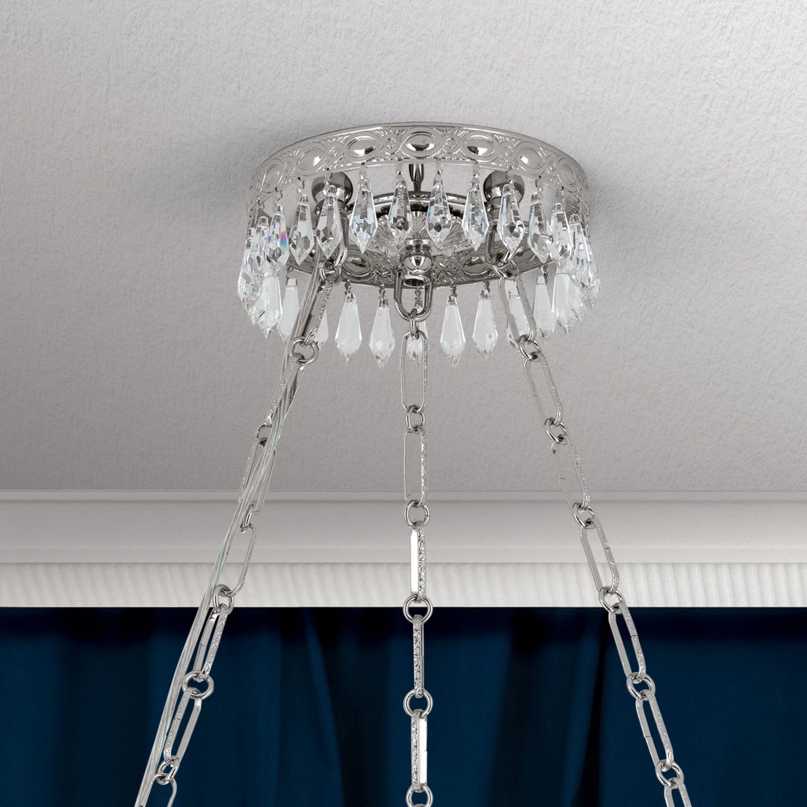 Viseća lampa EMPIRE CRYSTAL, 6 izvora svetla, antik srebro - 2