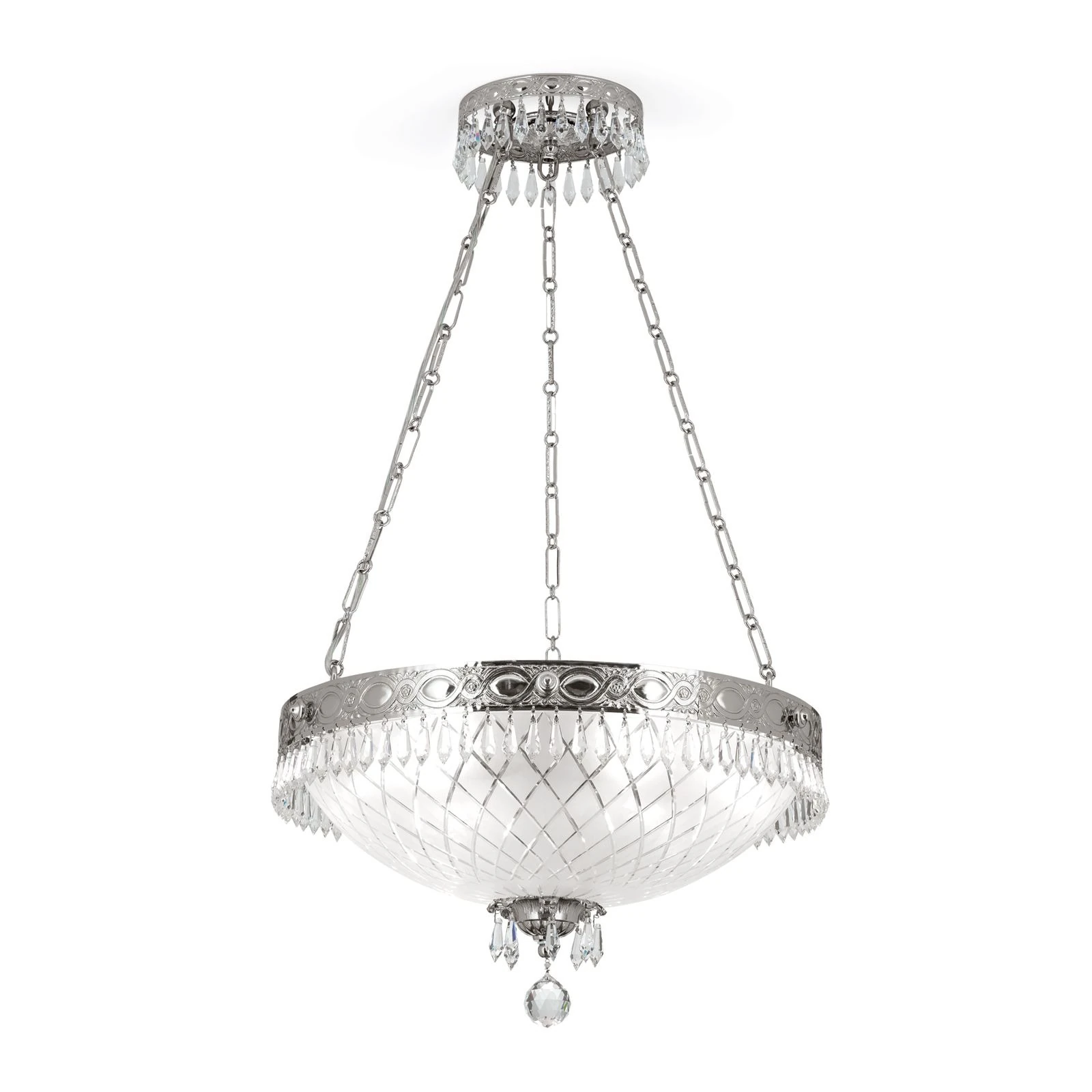 Viseća lampa EMPIRE CRYSTAL, 6 izvora svetla, antik srebro - 4