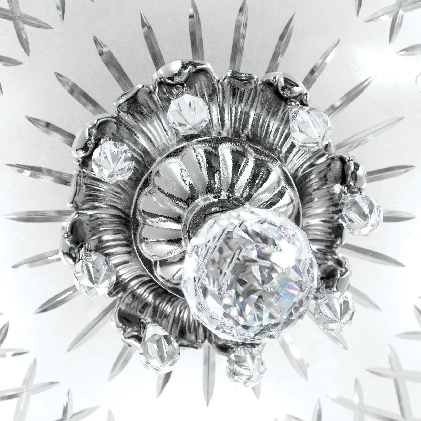 Viseća lampa EMPIRE CRYSTAL, 6 izvora svetla, antik srebro - 5