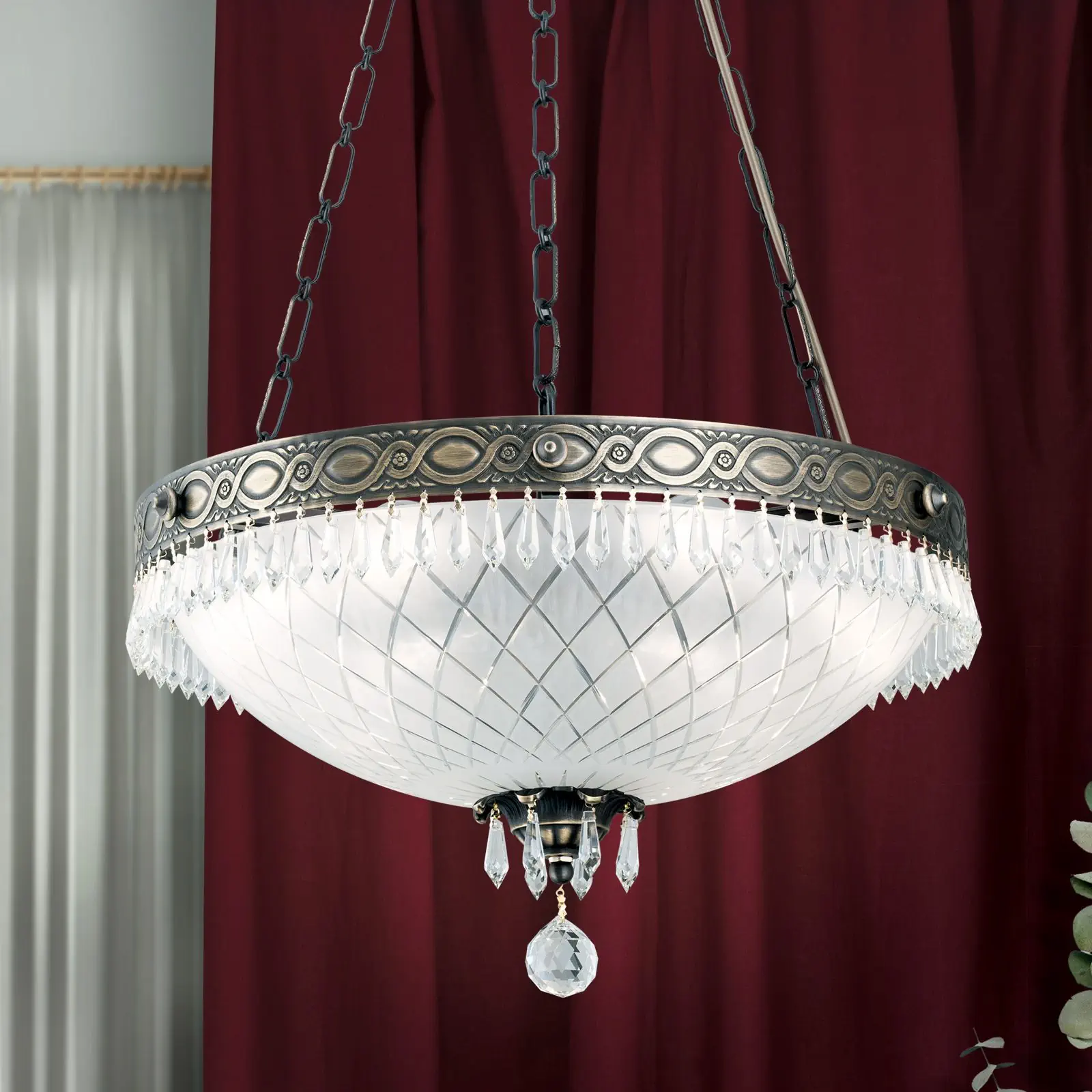 Viseća lampa EMPIRE CRYSTAL, 6 izvora svetla, zlato - 1