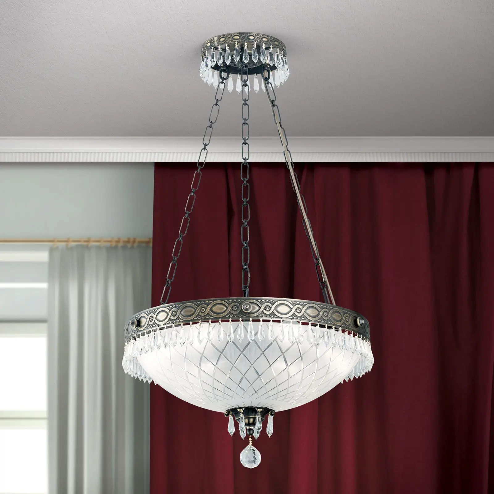 Viseća lampa EMPIRE CRYSTAL, 6 izvora svetla, zlato - 7