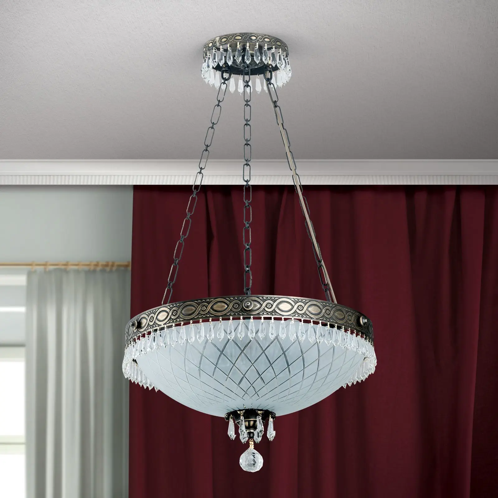 Viseća lampa EMPIRE CRYSTAL, 6 izvora svetla, zlato - 9