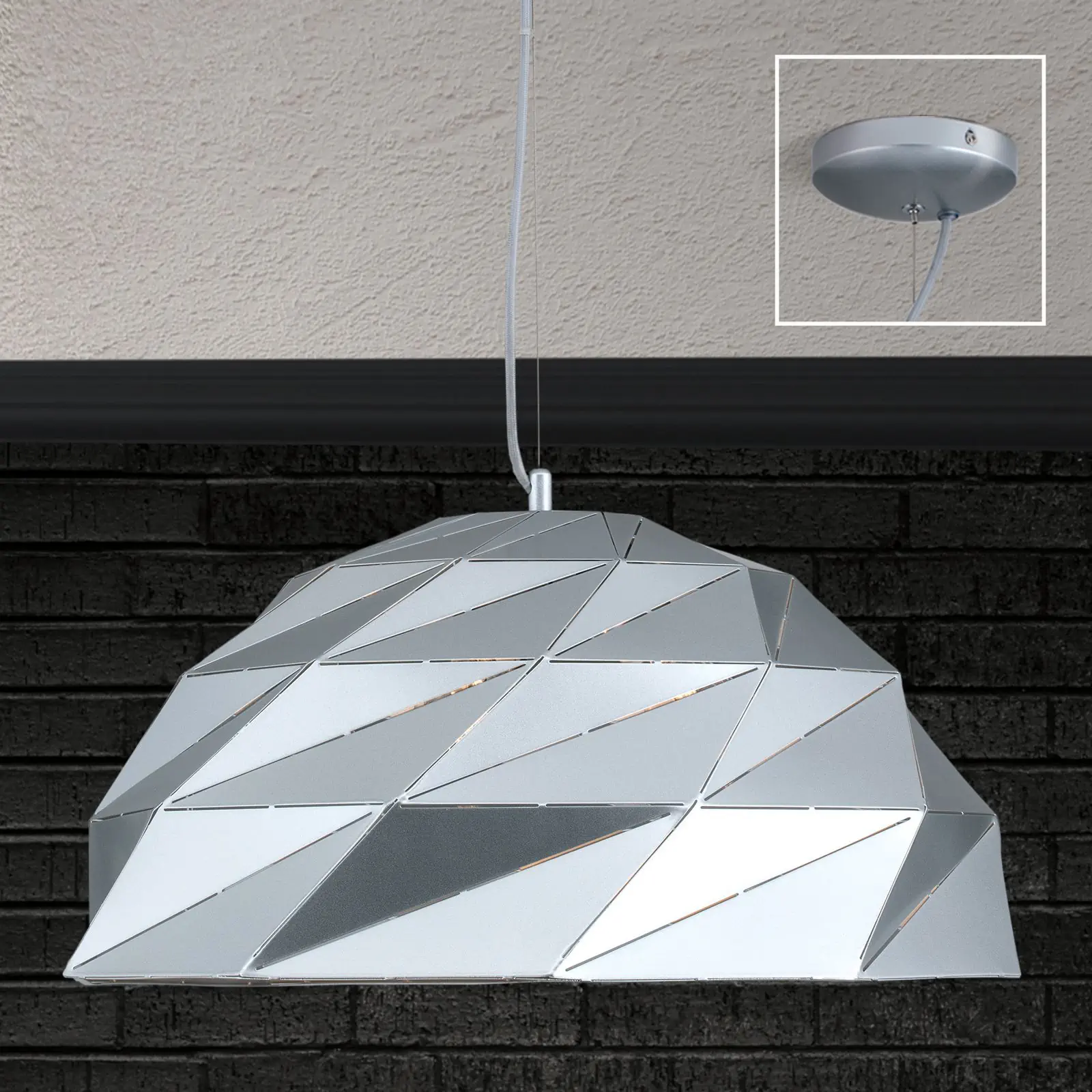 Viseća lampa ORIGAMI, 3 izvora svetla, srebrna - 2