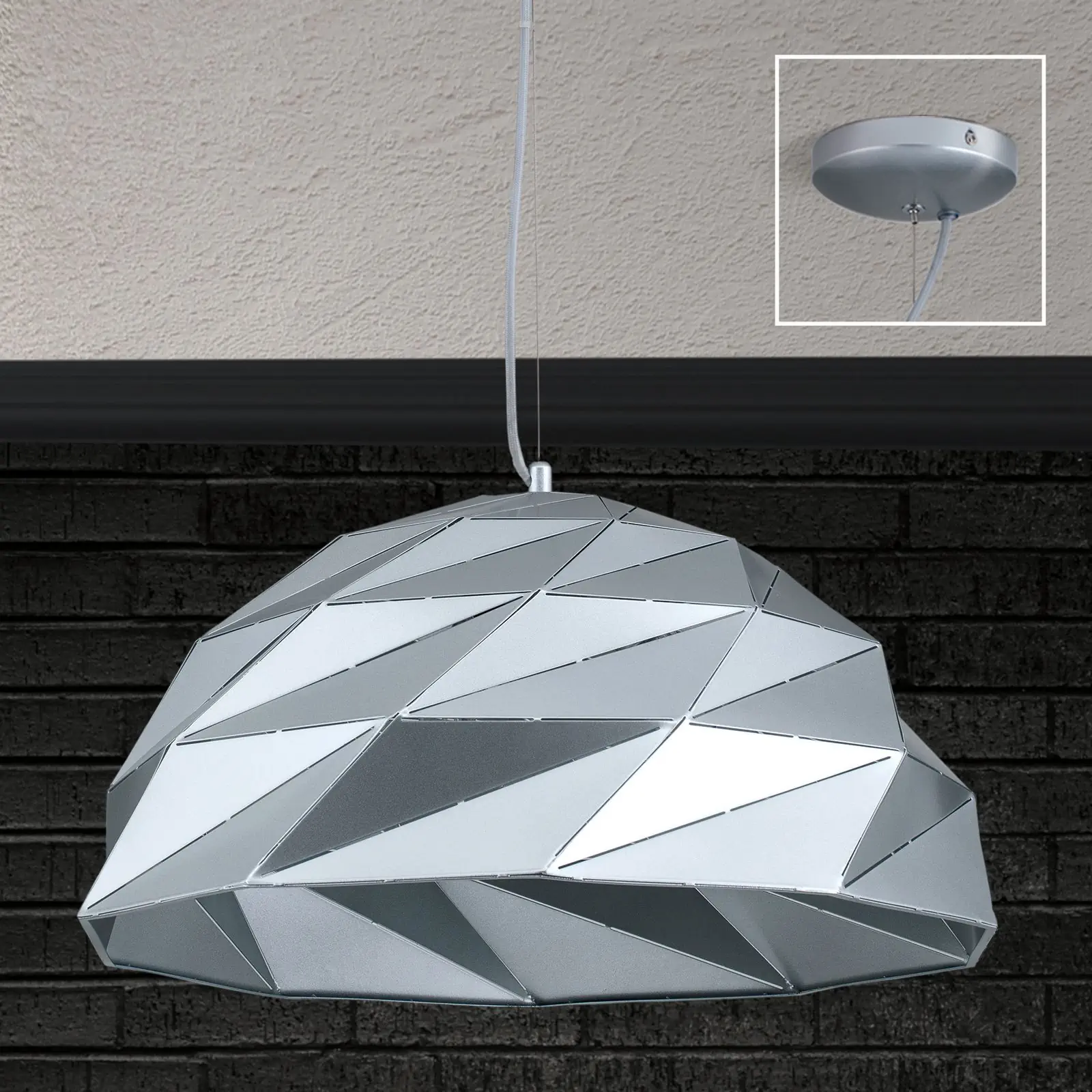 Viseća lampa ORIGAMI, 3 izvora svetla, srebrna - 3