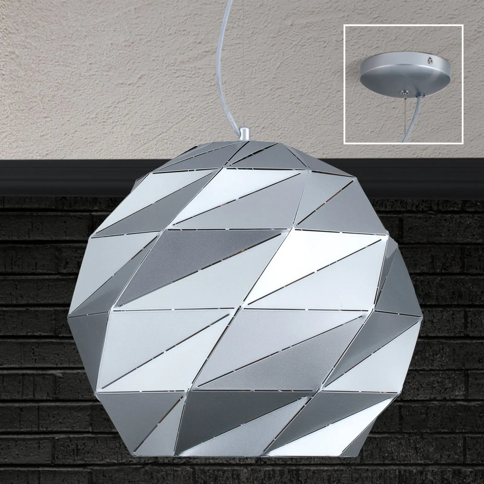 Viseća lampa ORIGAMI, srebrna, 1 izvor svetla - 2