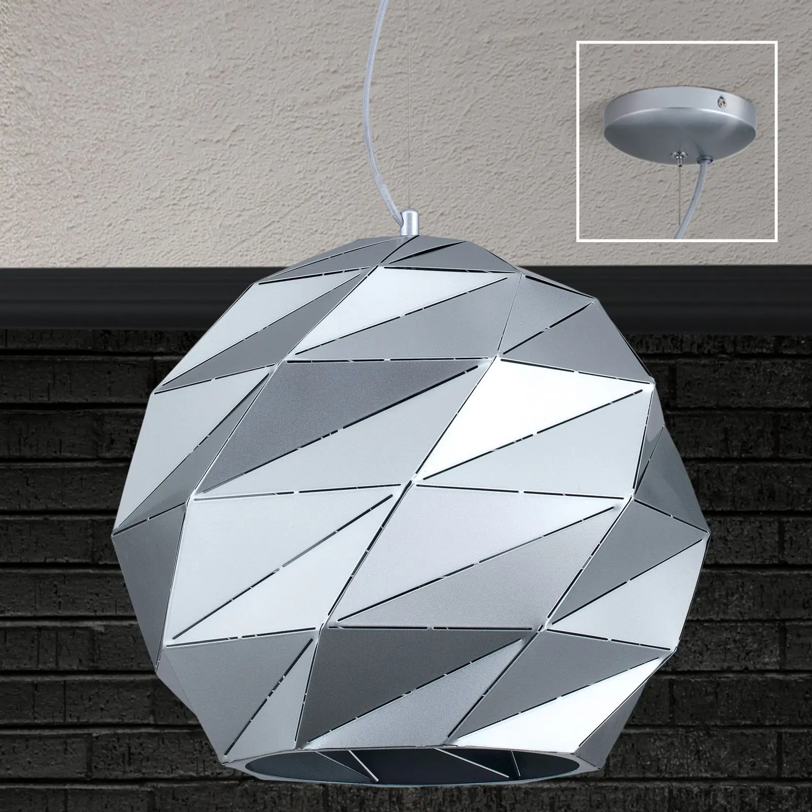 Viseća lampa ORIGAMI, srebrna, 1 izvor svetla - 3