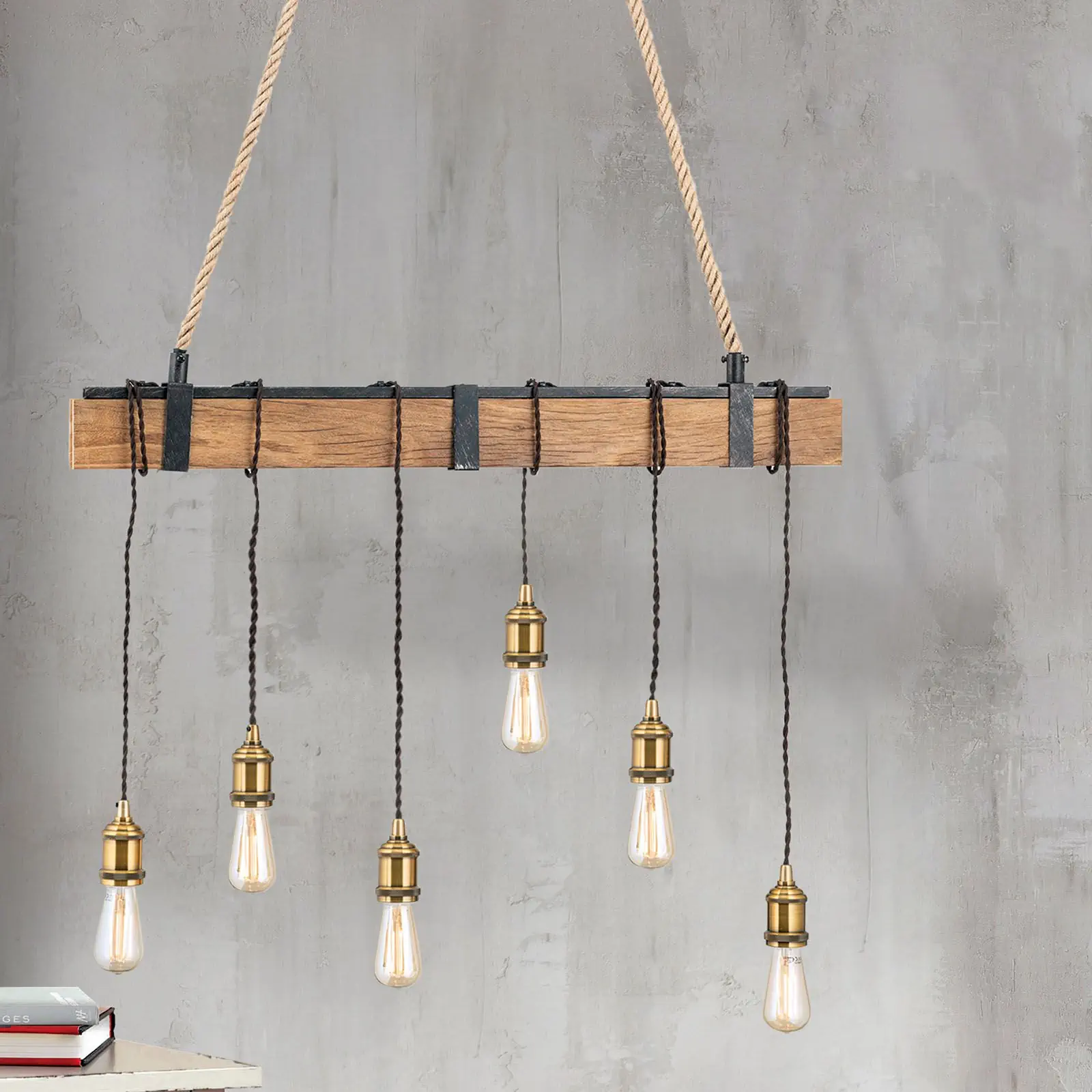 Viseća lampa CELLAR, sa pravim drvetom - 2