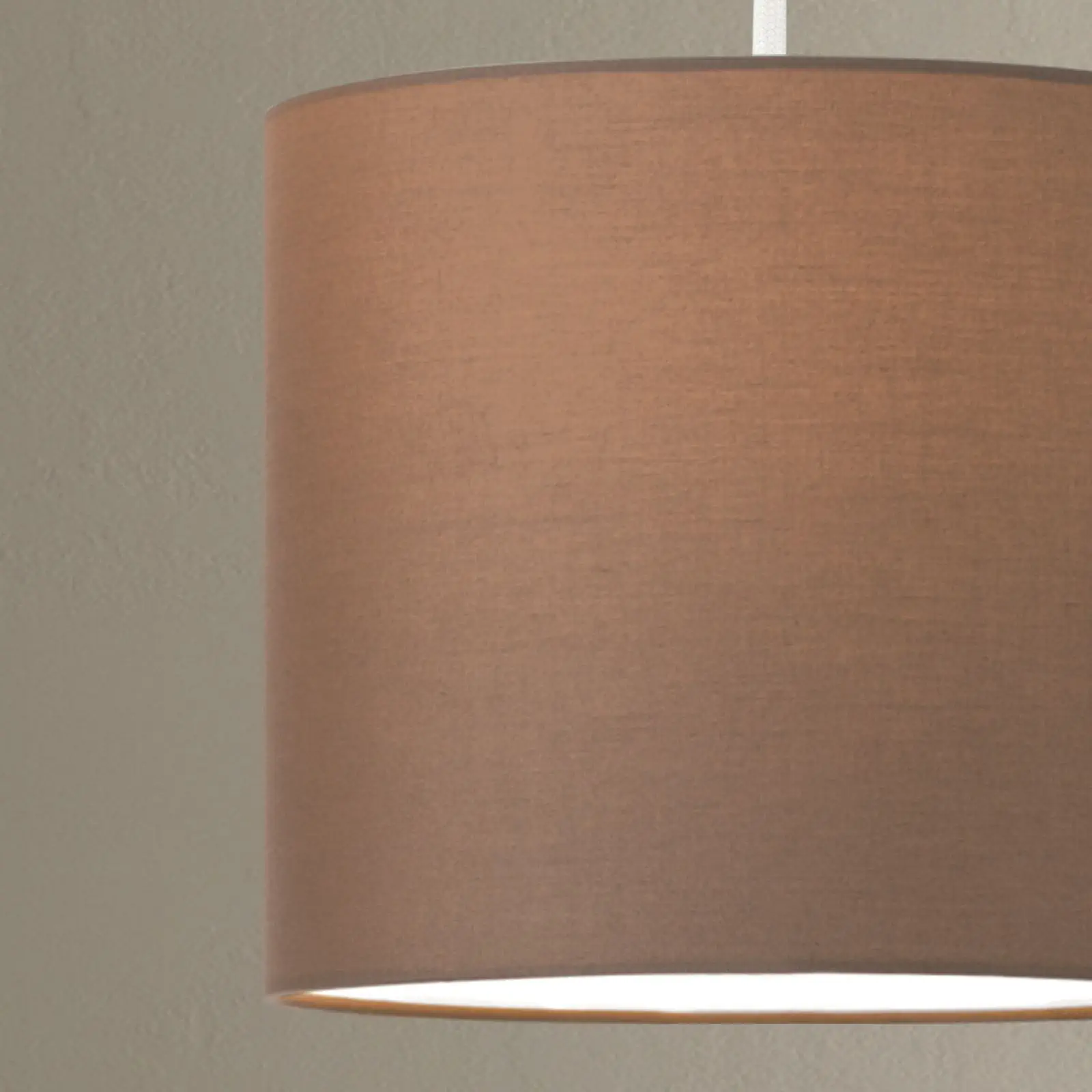 Viseća lampa SHADE, srednja, mat mesing, sa cilindričnim braon abažurom, 1x E27 - 2