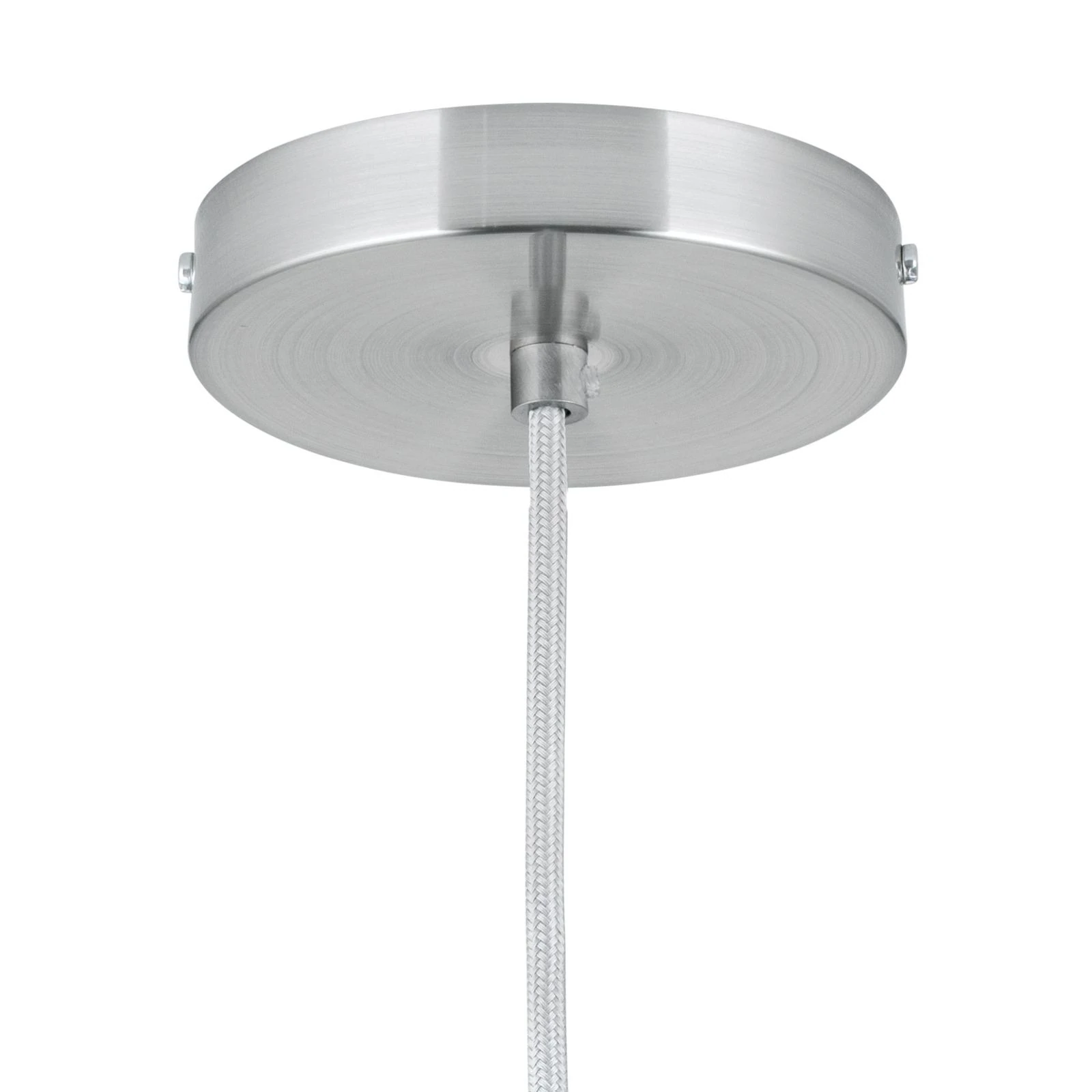 Viseća lampa SHADE, srednja, 1 izvor svetla (E27), satin hrom završna obrada, beli cilindrični abažur - 3