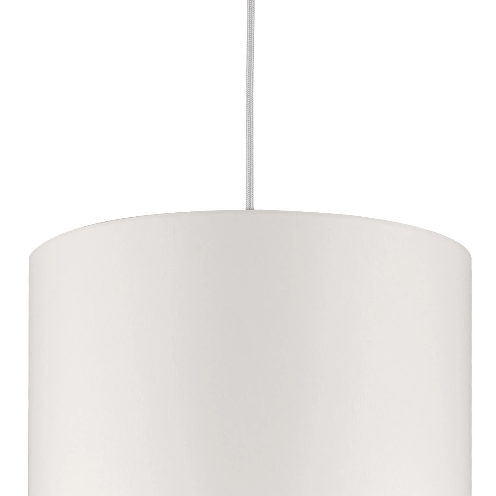 Viseća lampa SHADE, velika, 1 izvor svetla (E27), satin hrom završna obrada, beli cilindrični abažur - 2