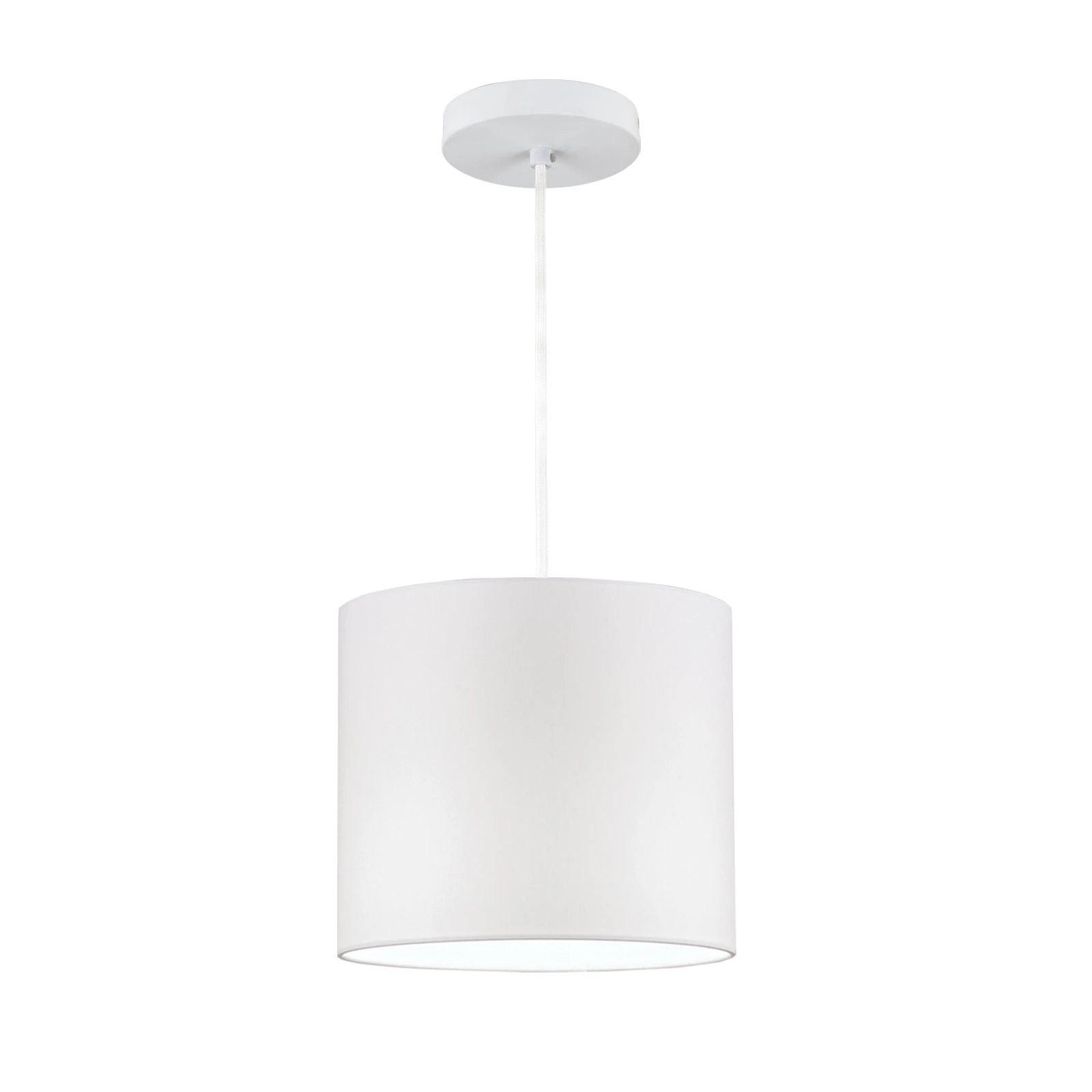 Viseća lampa SHADE, srednja, 1 izvor svetla (E27), bela završna obrada, beli cilindrični abažur - 4