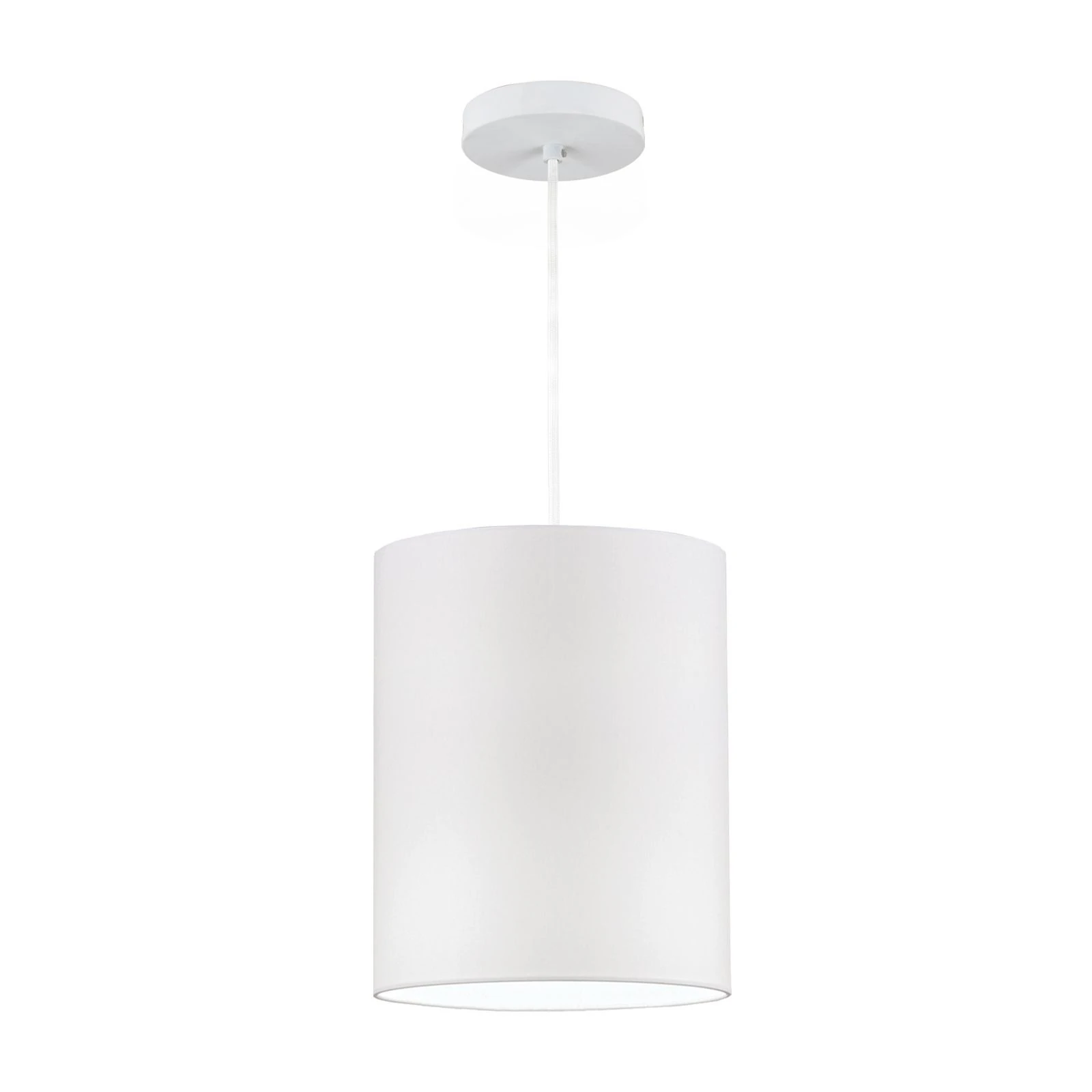 Viseća lampa SHADE, velika, 1 izvor svetla (E27), bela završna obrada, beli cilindrični abažur - 4