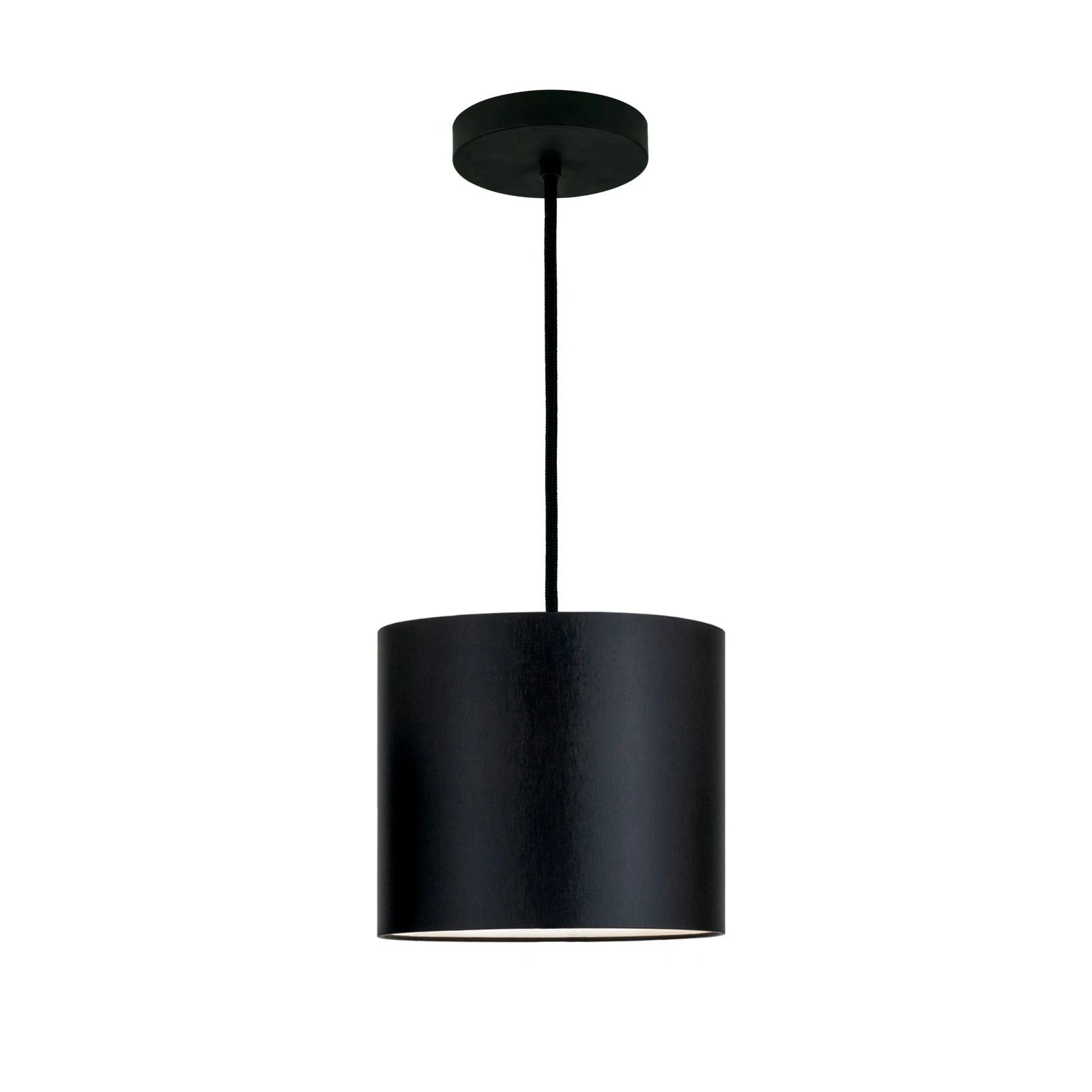 Viseća lampa SHADE, mala, 1 izvor svetla (E27), crna završna obrada, crni cilindrični abažur - 4