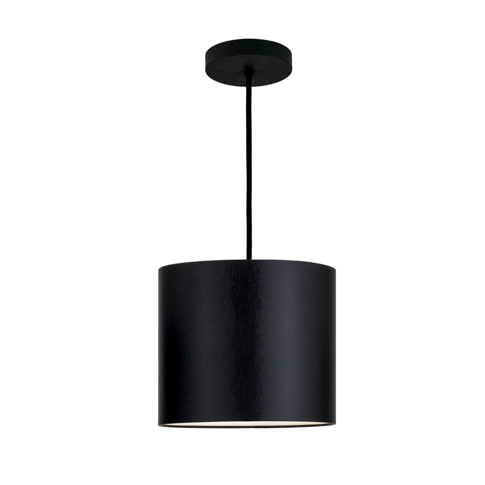 Viseća lampa SHADE, srednja, 1 izvor svetla (E27), crna završna obrada, crni cilindrični abažur - 4