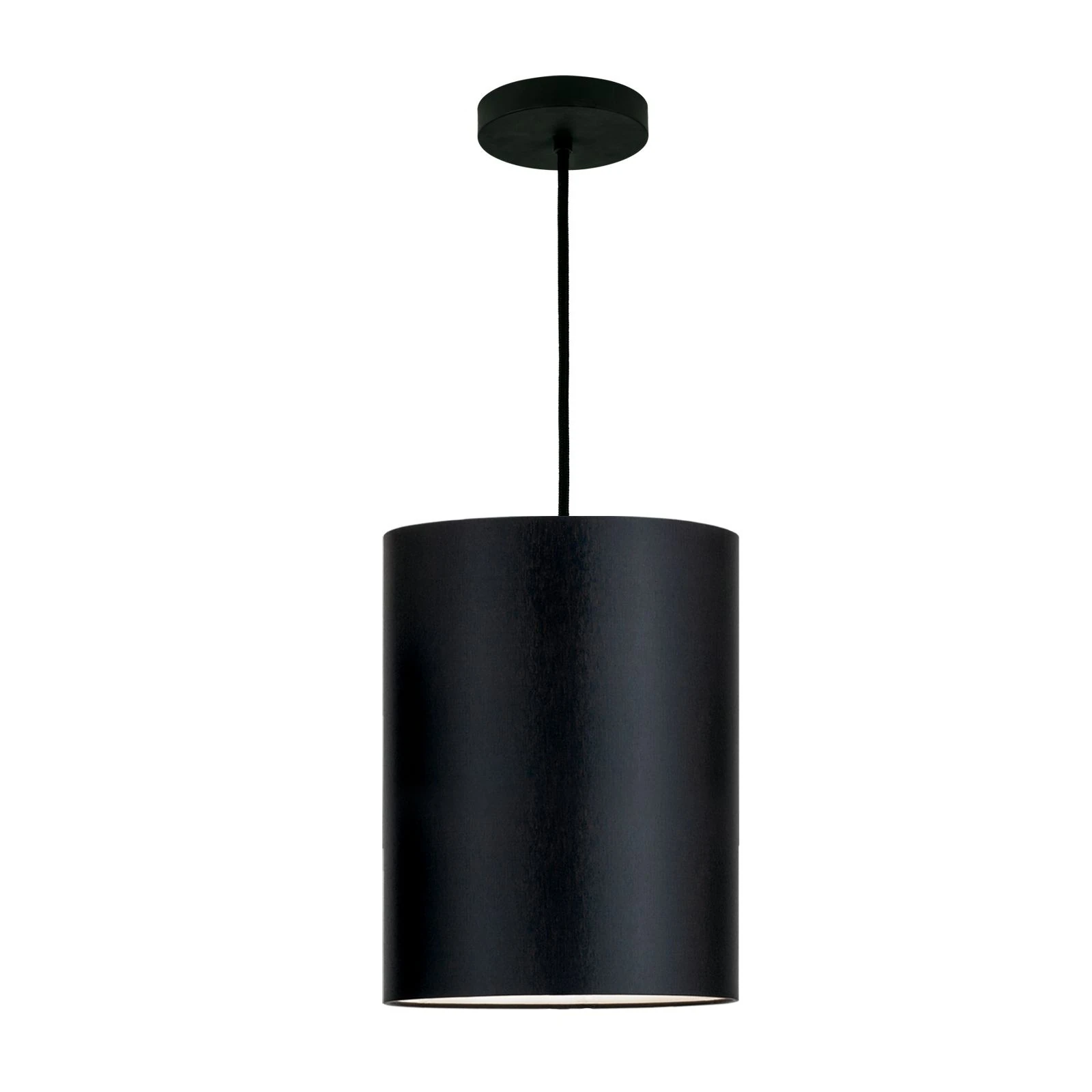 Viseća lampa SHADE, velika, 1 izvor svetla (E27), crna završna obrada, crni cilindrični abažur - 4