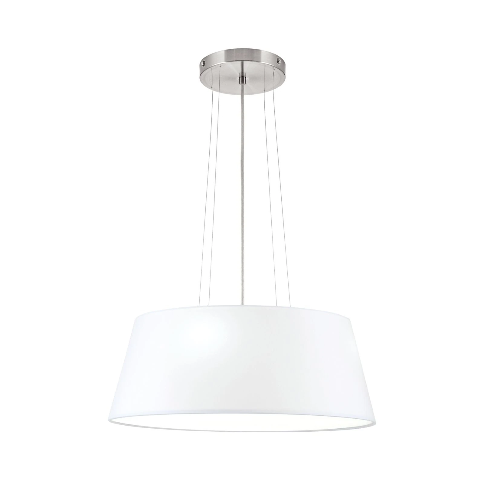 Viseća lampa SHADE, 4 izvora svetla, Ø 50 cm, satin hrom završna obrada, beli konusni abažur - 4