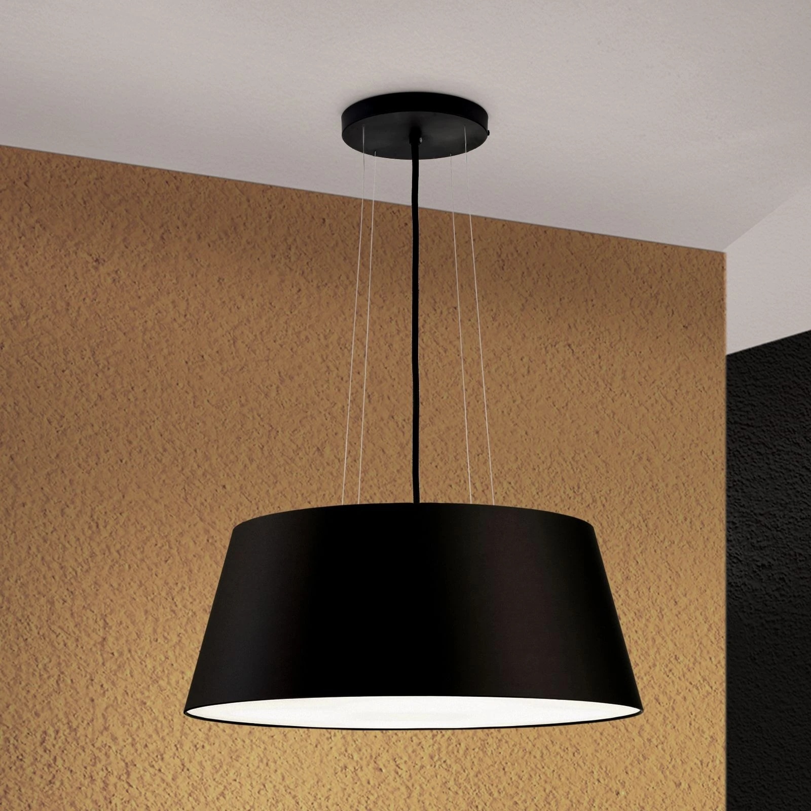 Viseća lampa SHADE, 4 izvora svetla, Ø 50 cm, crna završna obrada, crni konusni abažur - 1